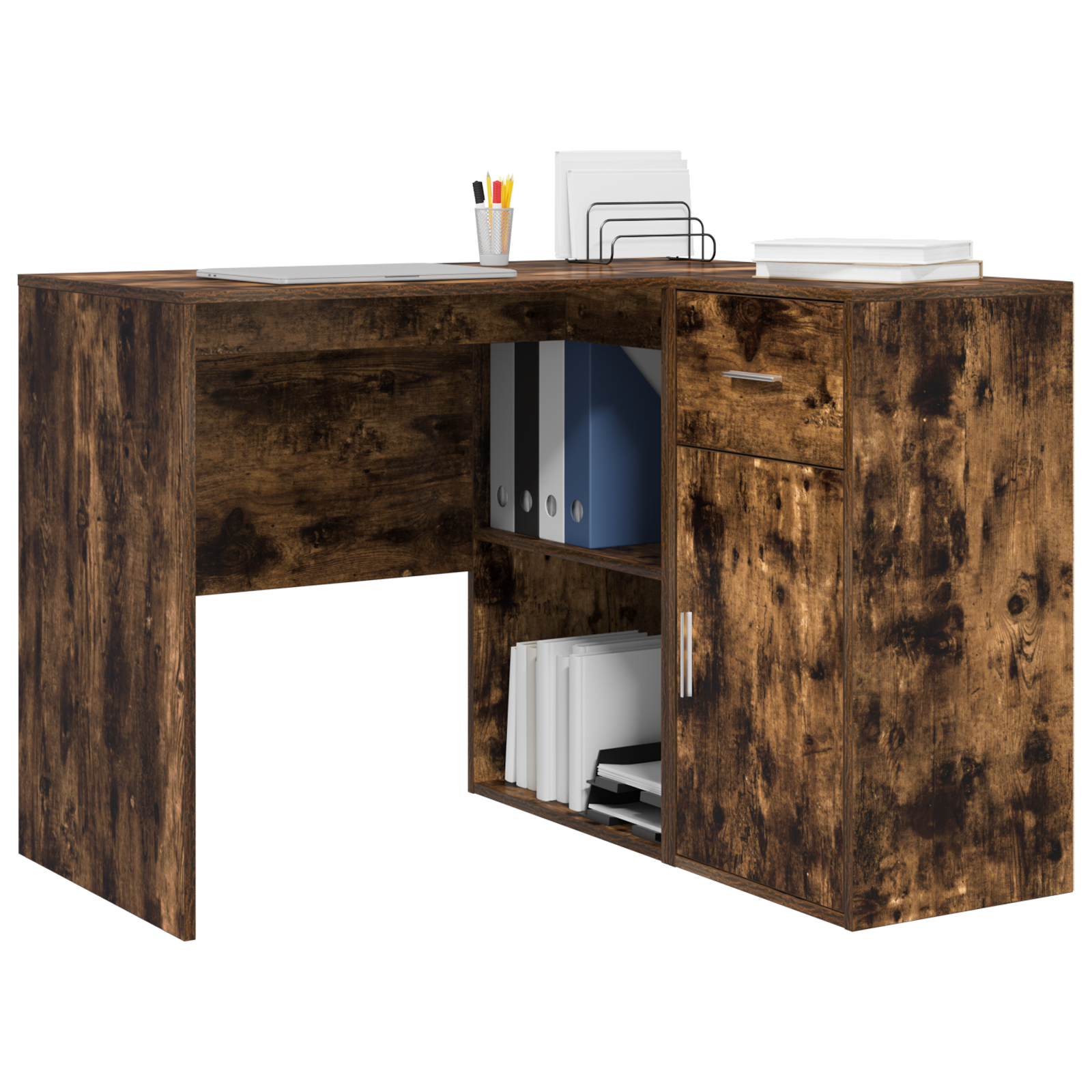 Corner Desk Smoked Oak 102x88x75 cm Engineered Wood - Image 3
