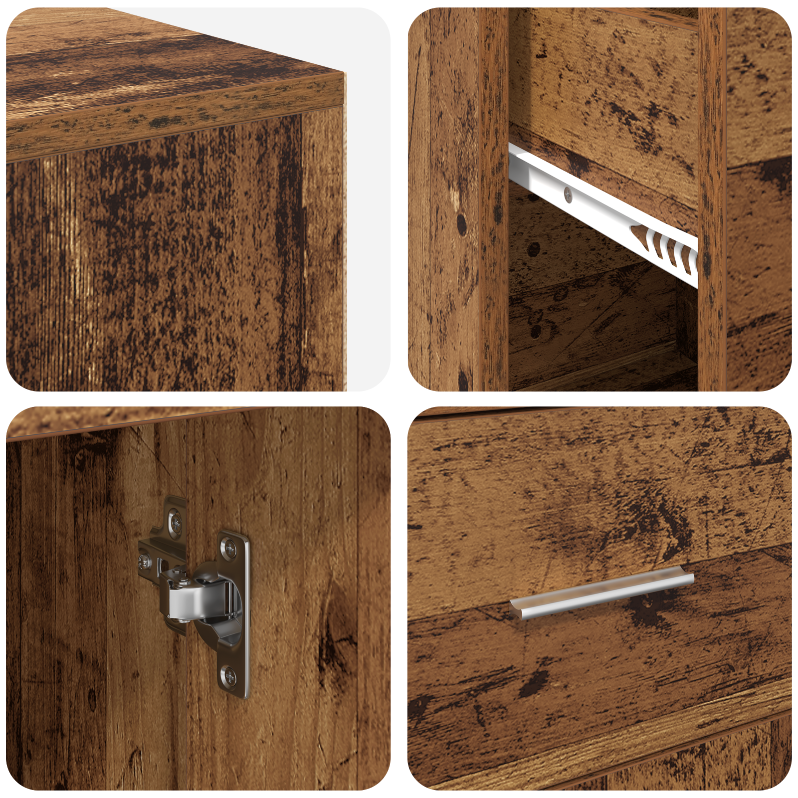 Corner Desk Old Wood 102x88x75 cm Engineered Wood - Image 9