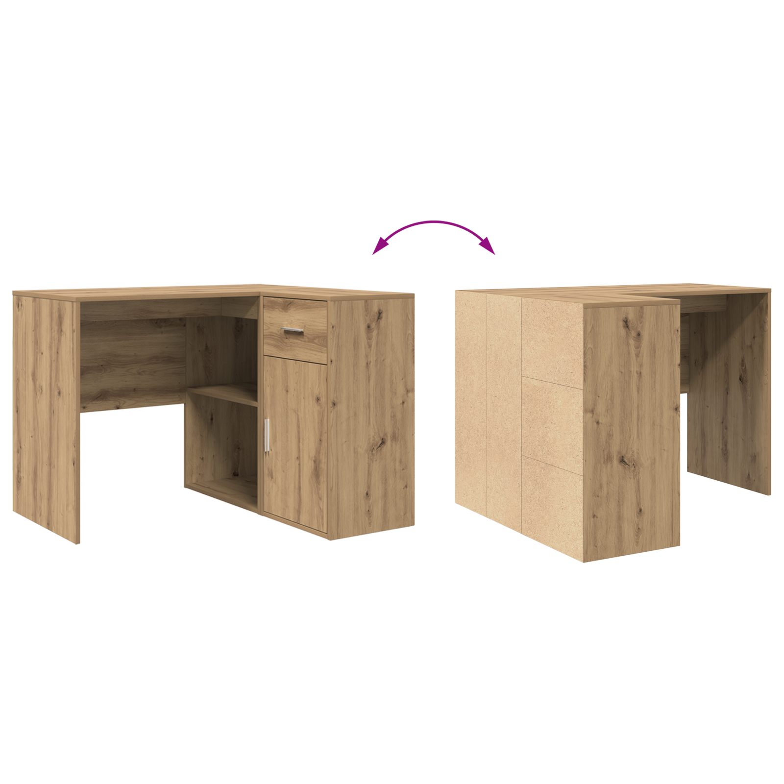 Corner Desk Artisan Oak 102x88x75 cm Engineered Wood - Image 10