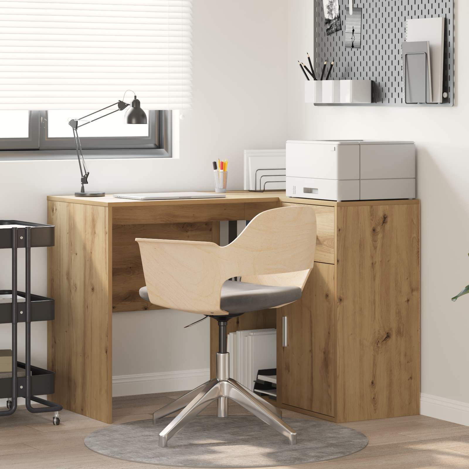Corner Desk Artisan Oak 102x88x75 cm Engineered Wood