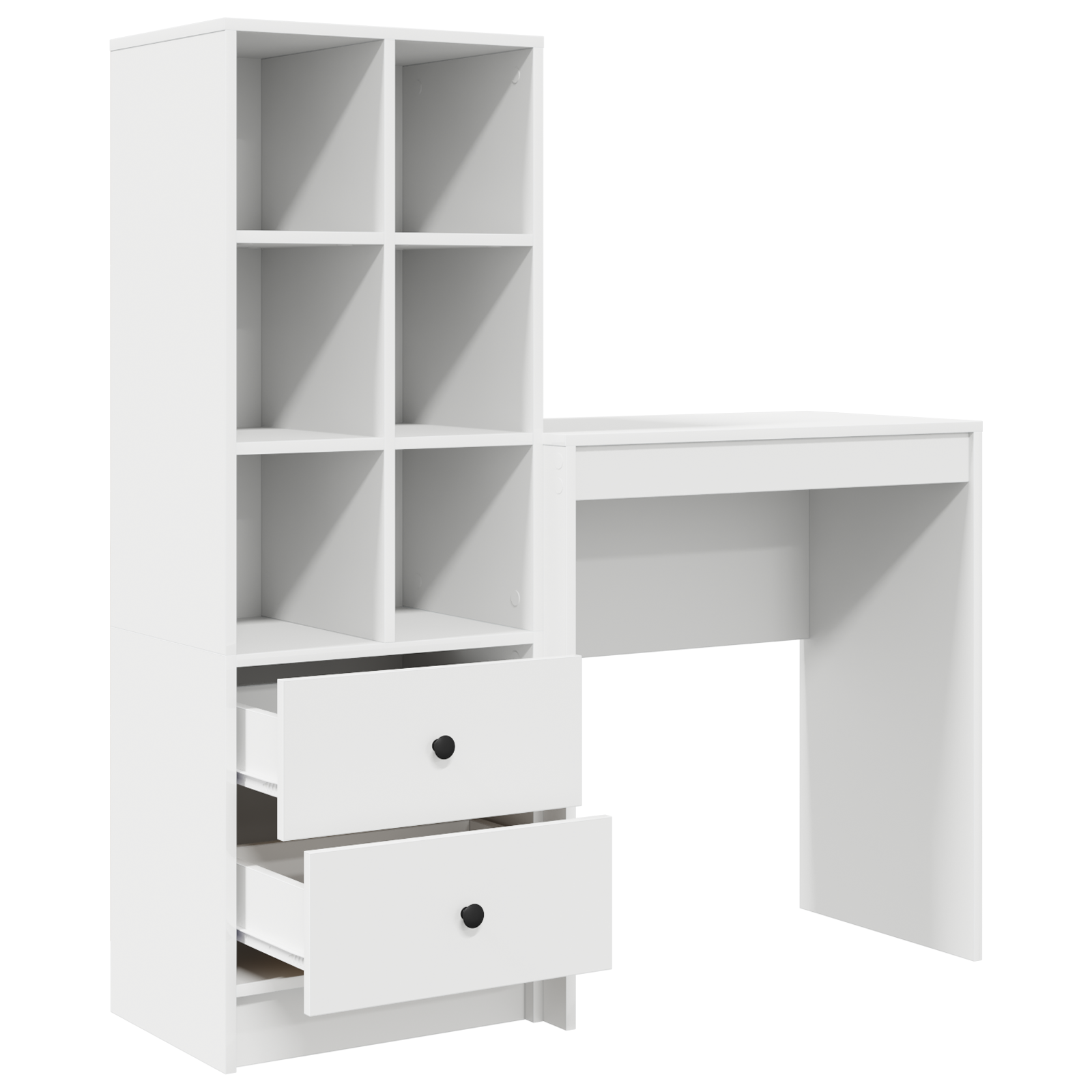 Desk with Storage White Engineered Wood - Image 6