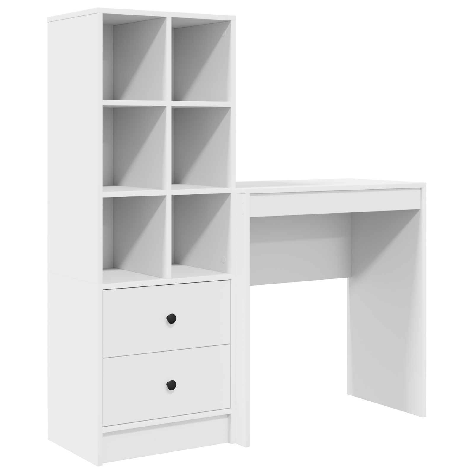 Desk with Storage White Engineered Wood - Image 2