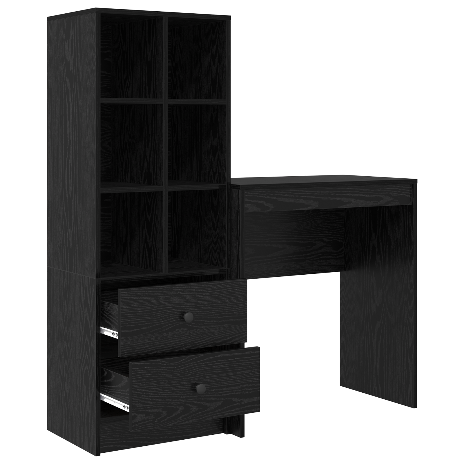Desk with Storage Black Oak Engineered Wood - Image 6