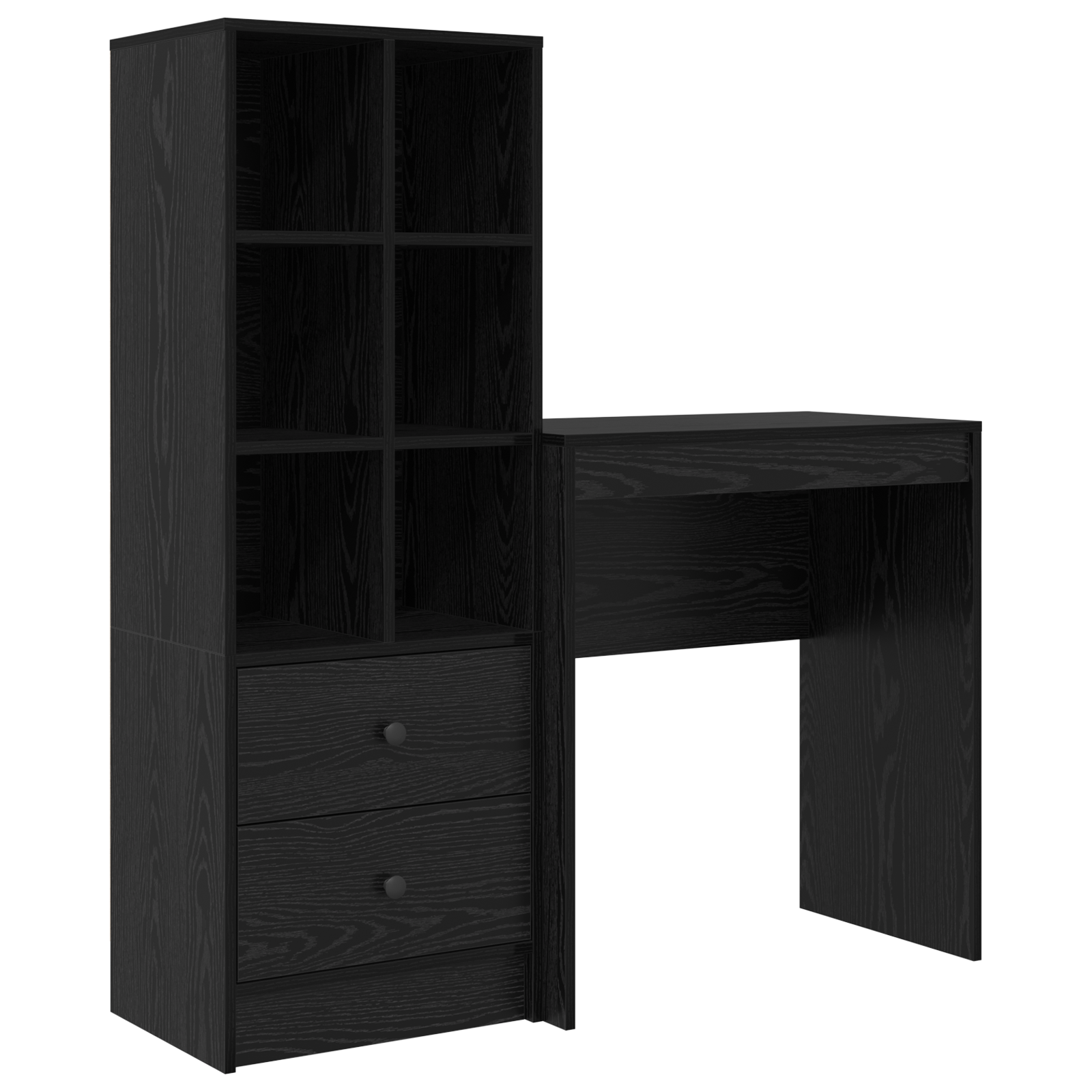 Desk with Storage Black Oak Engineered Wood - Image 2