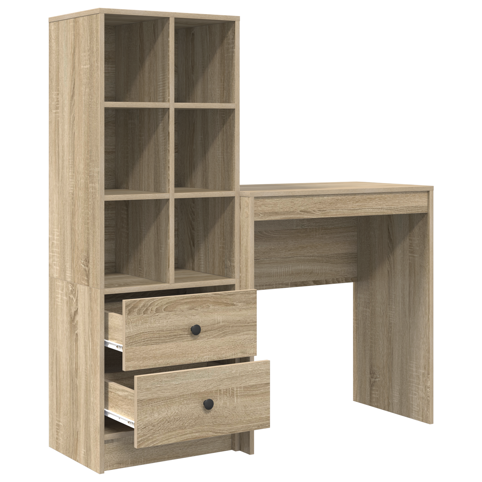 Desk with Storage Sonoma Oak Engineered Wood - Image 6