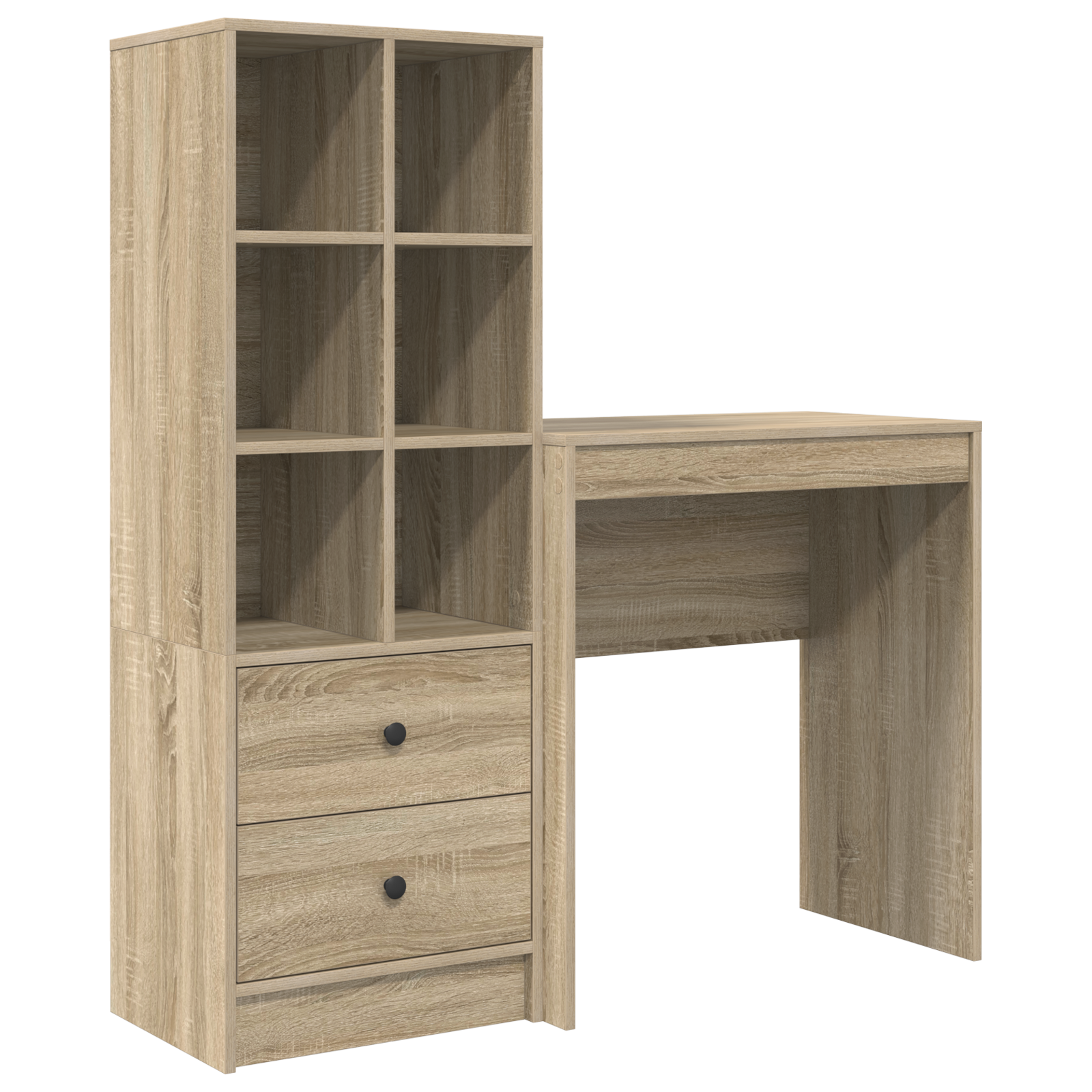 Desk with Storage Sonoma Oak Engineered Wood - Image 2