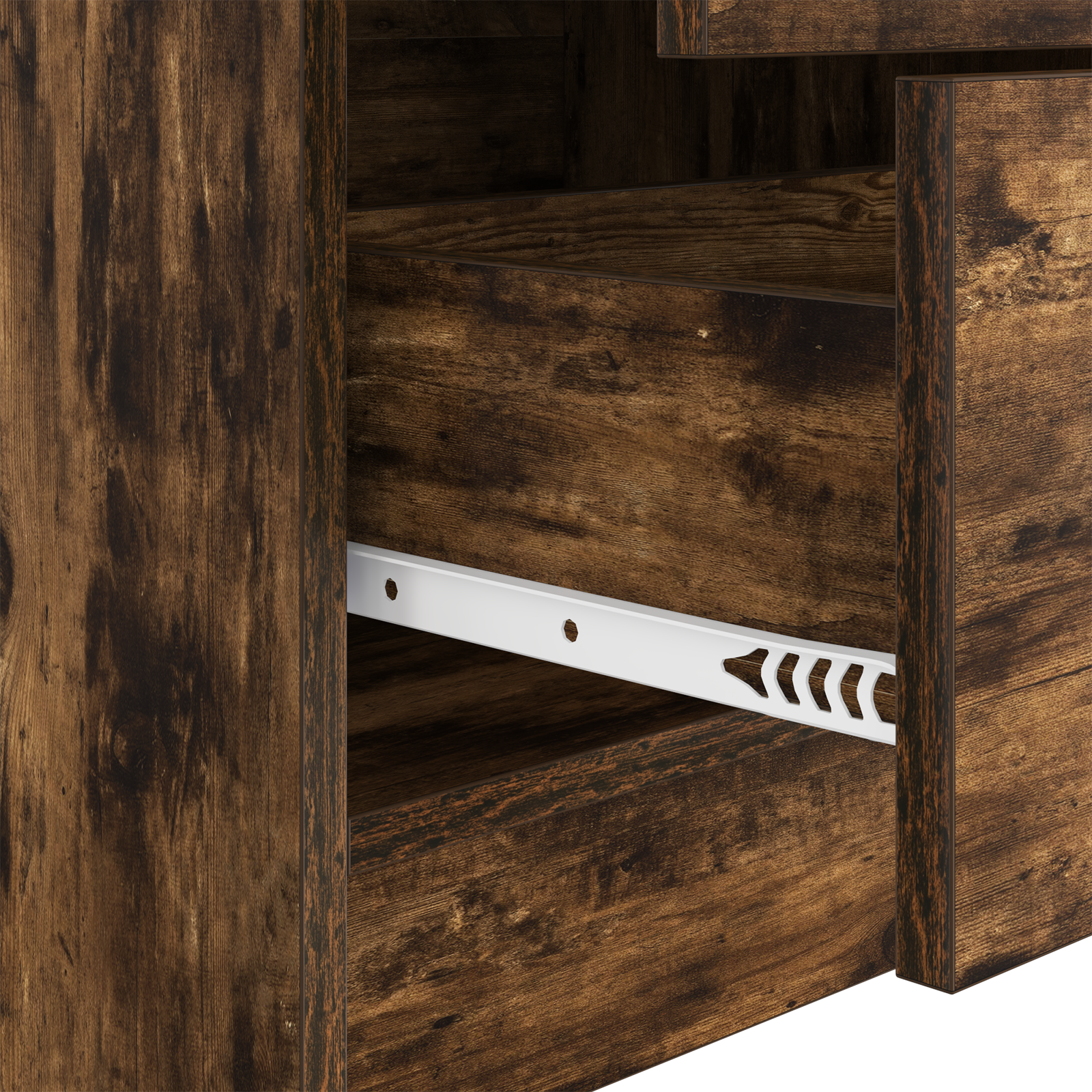 Desk with Storage Smoked Oak Engineered Wood - Image 10