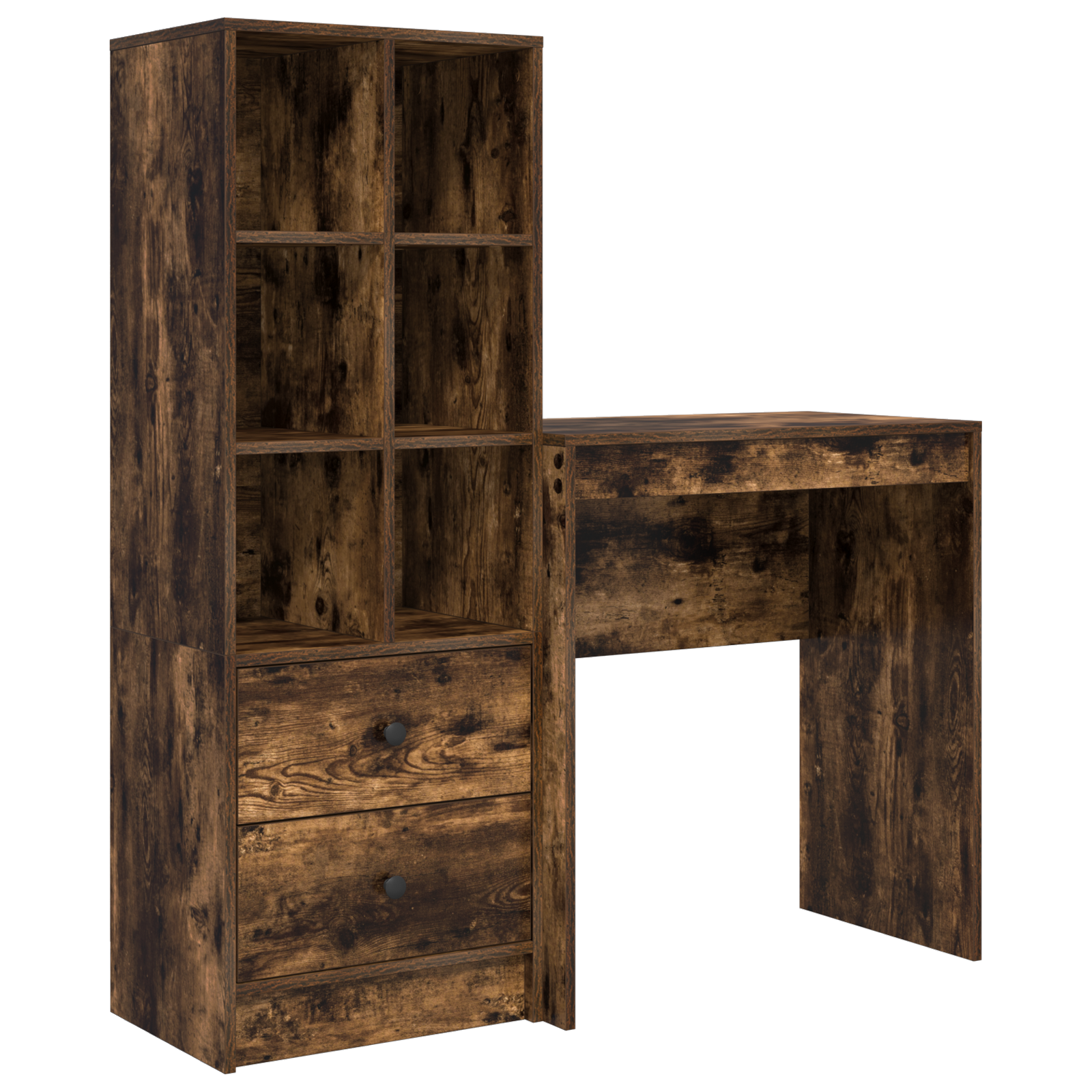 Desk with Storage Smoked Oak Engineered Wood - Image 2