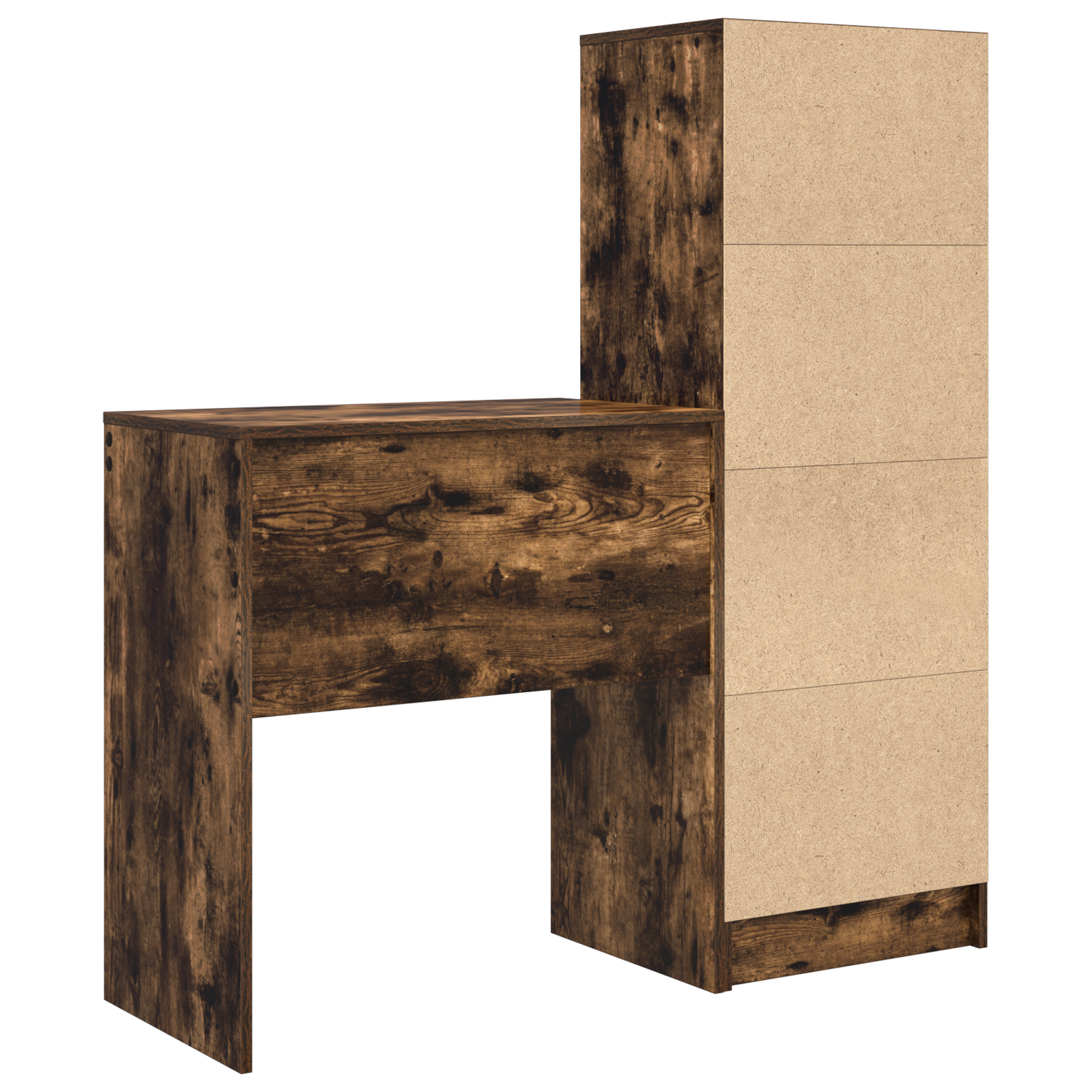 Desk with Storage Smoked Oak Engineered Wood - Image 8