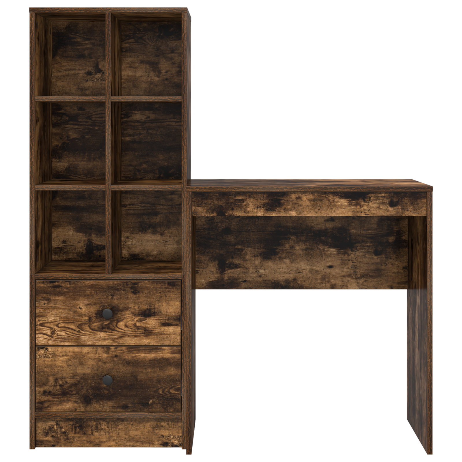 Desk with Storage Smoked Oak Engineered Wood - Image 7