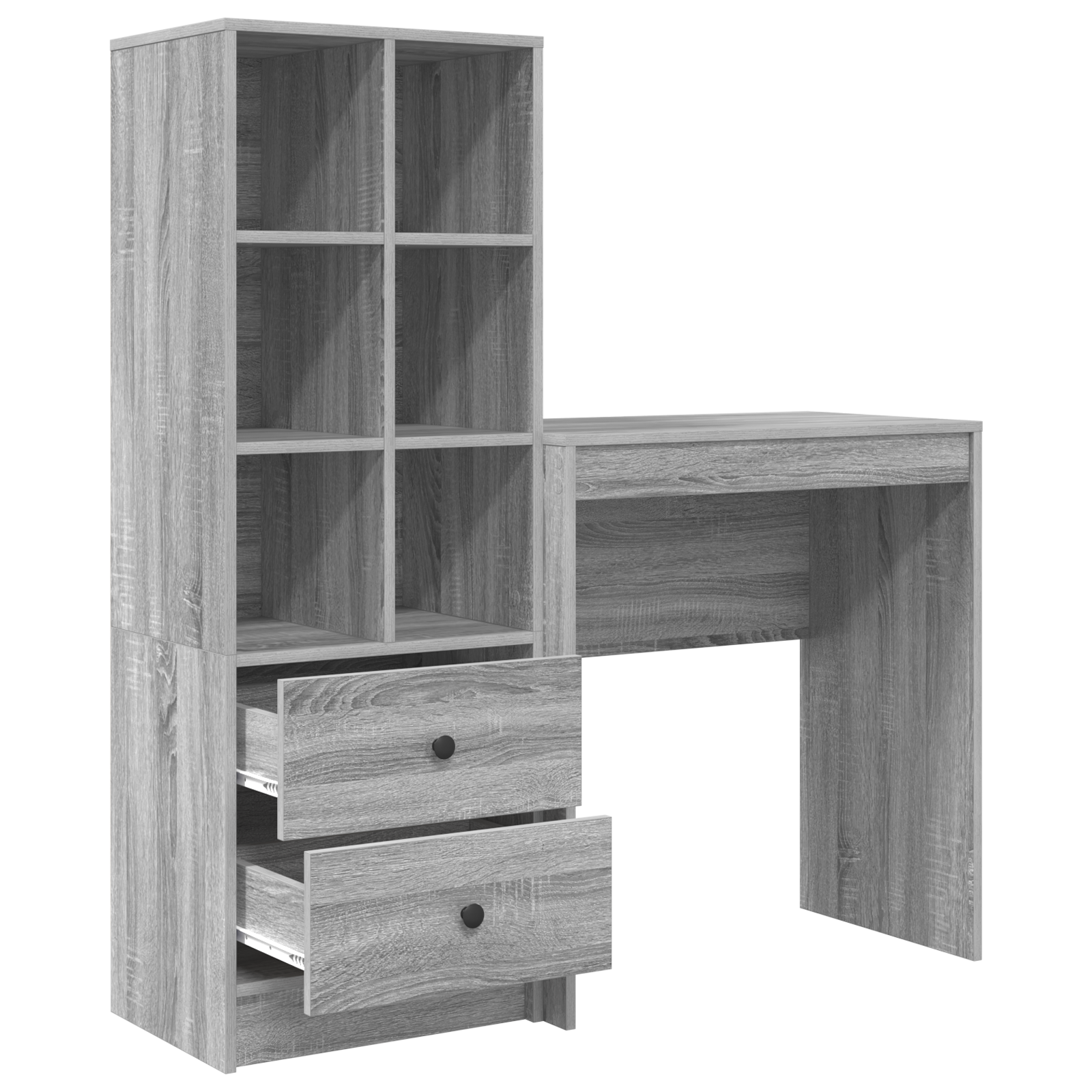 Desk with Storage Grey Sonoma Engineered Wood - Image 6