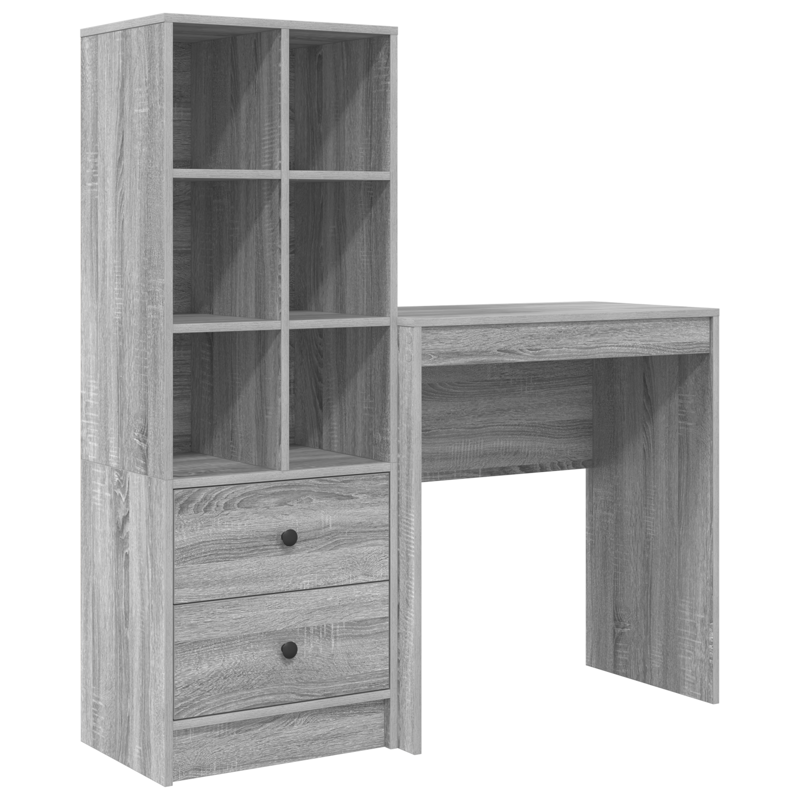 Desk with Storage Grey Sonoma Engineered Wood - Image 2