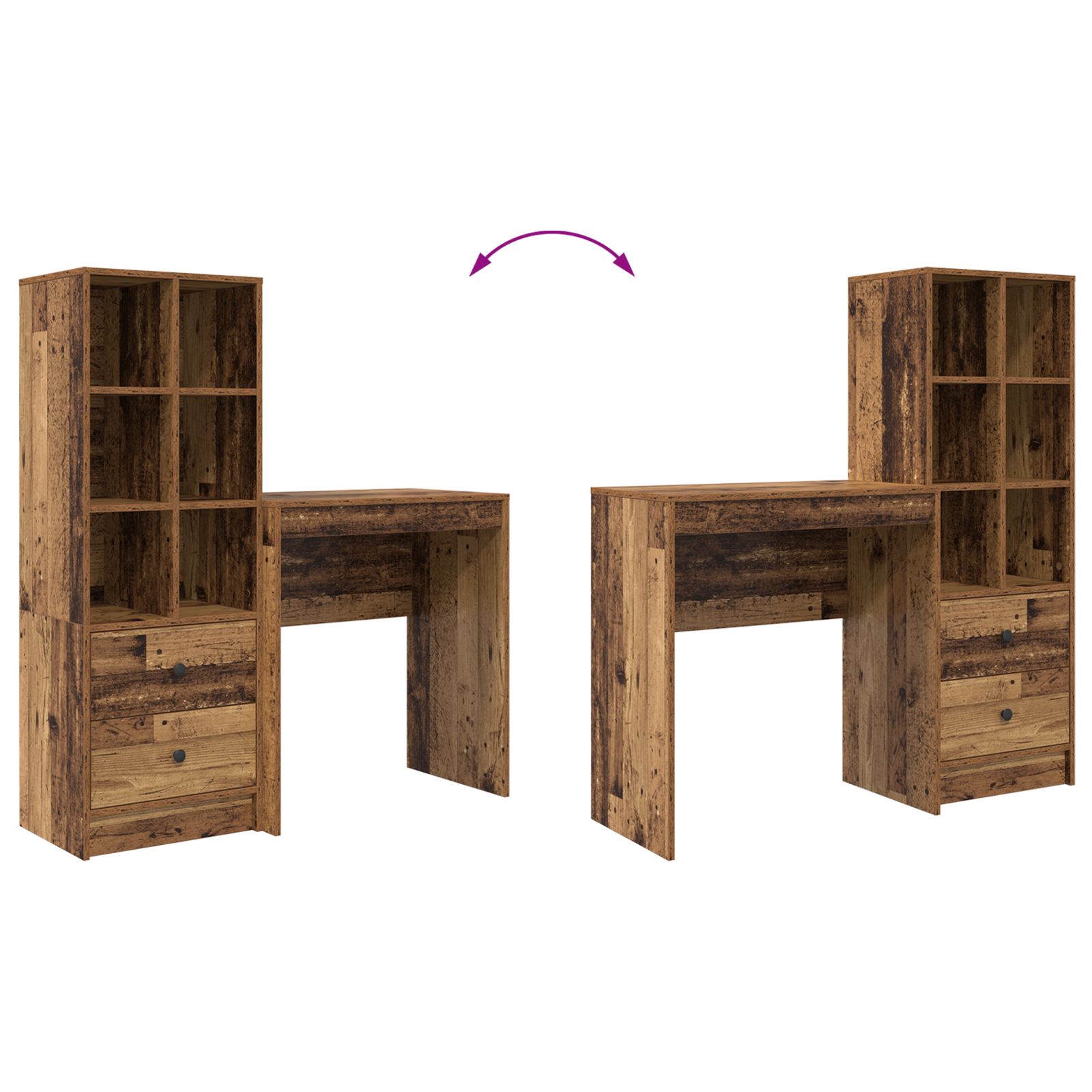 Miza s predalom s polico s shranjevanjem 2 pcs Star les - slika 12