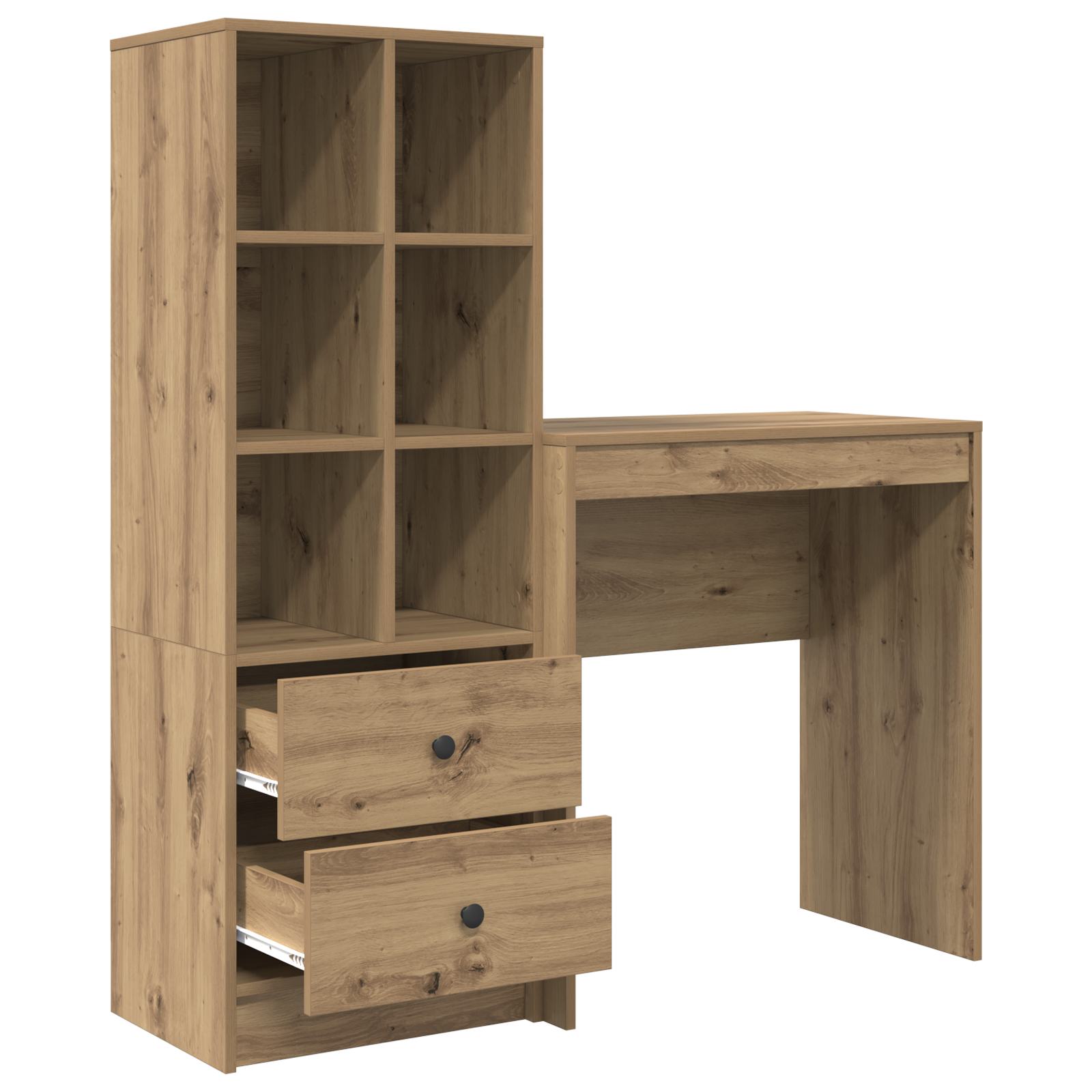 Desk with Storage Artisan Oak Engineered Wood - Image 6
