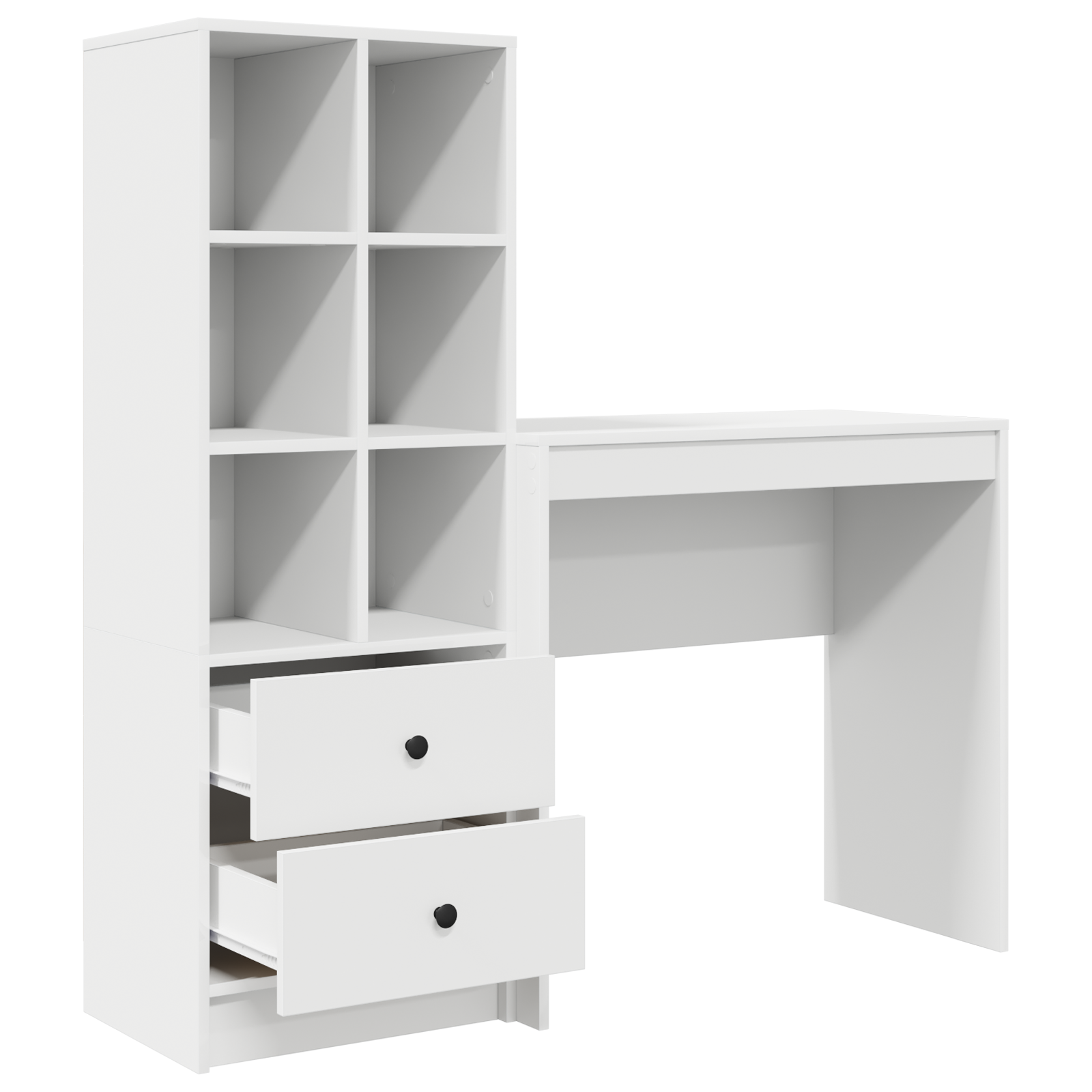 Desk with Storage White Engineered Wood - Image 6