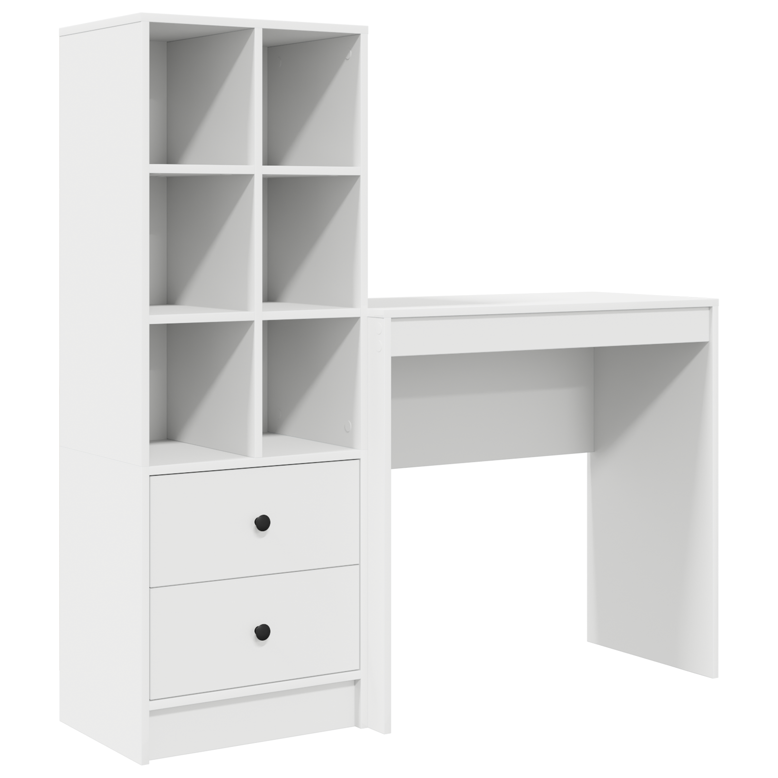 Desk with Storage White Engineered Wood - Image 2