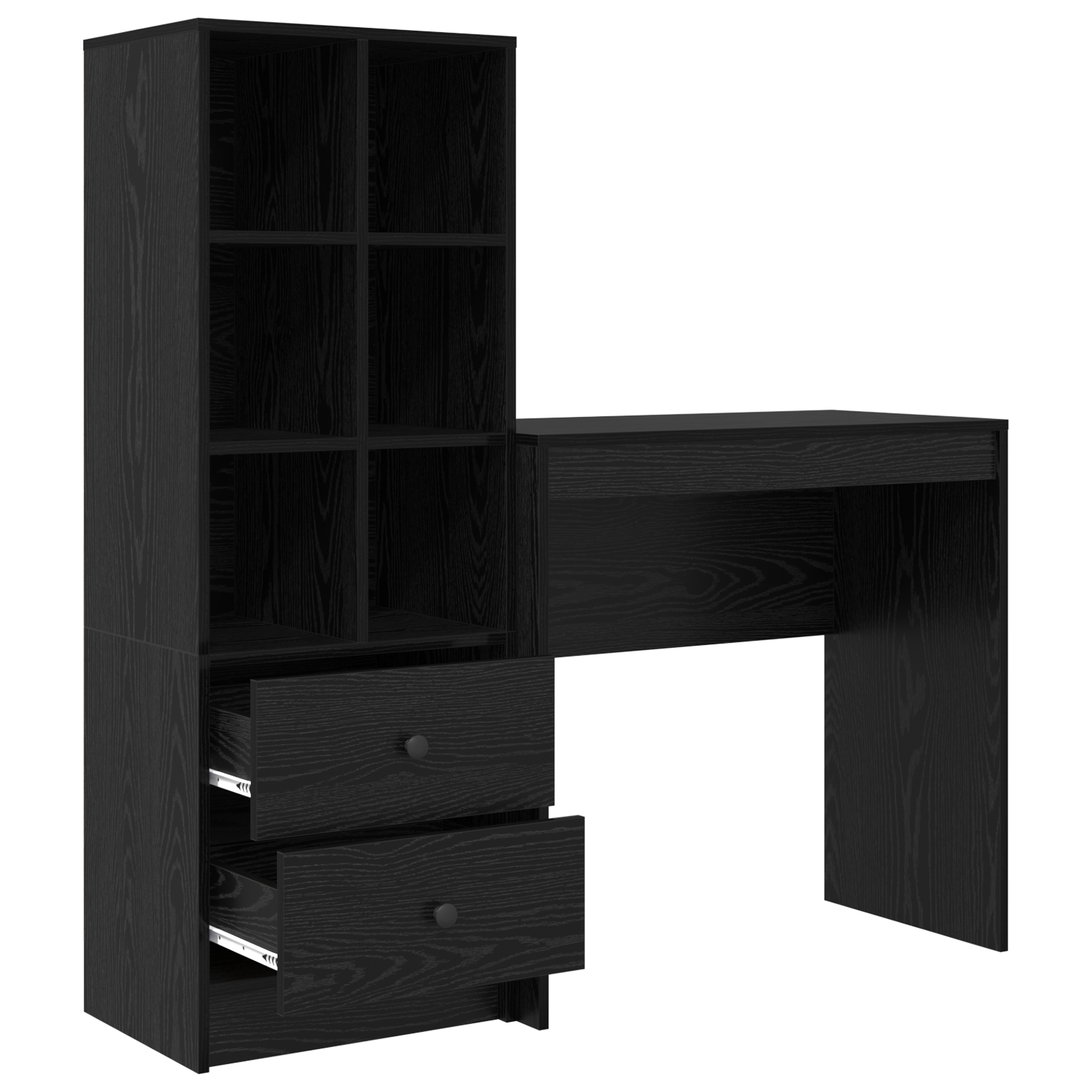 Desk with Storage Black Oak Engineered Wood - Image 6