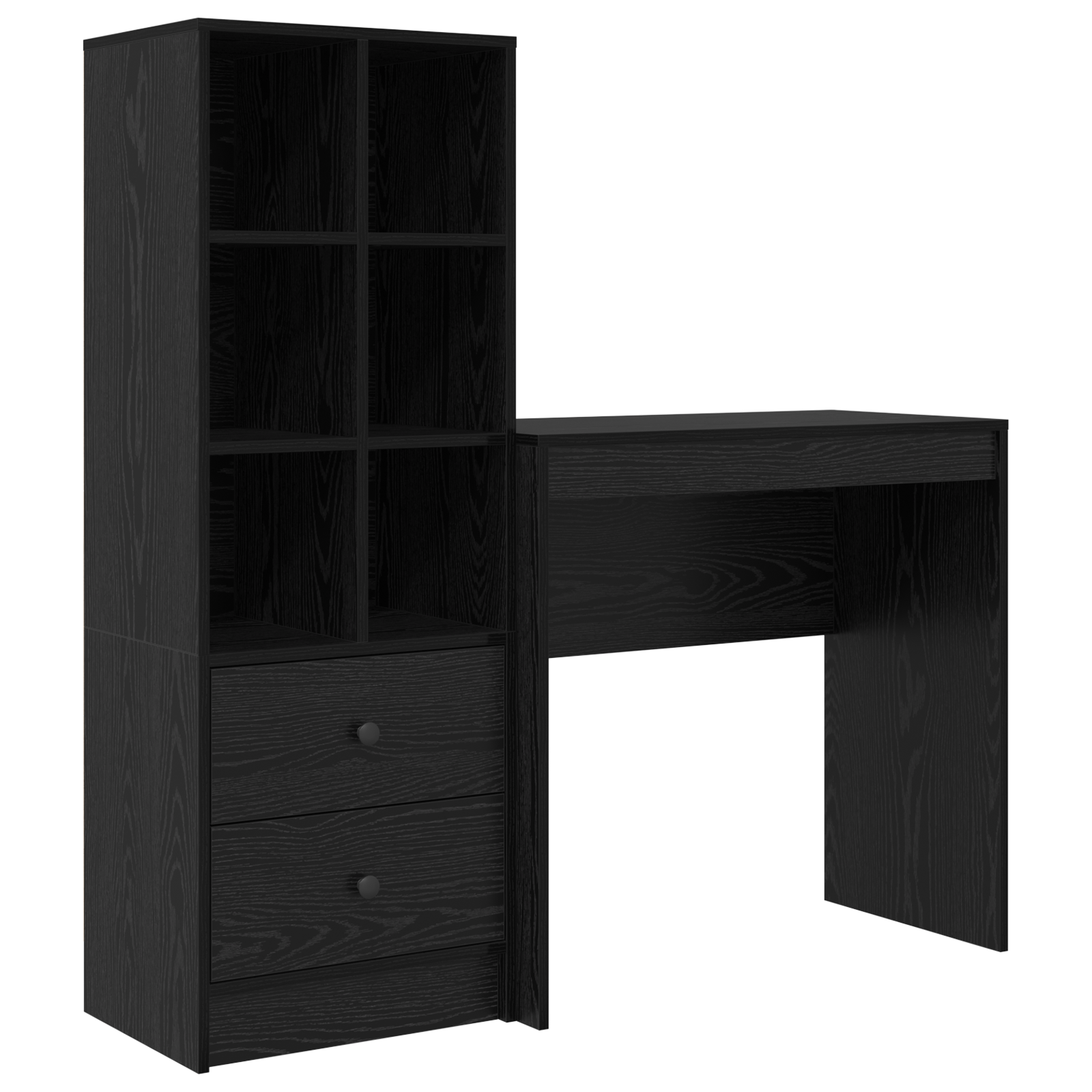 Desk with Storage Black Oak Engineered Wood - Image 2