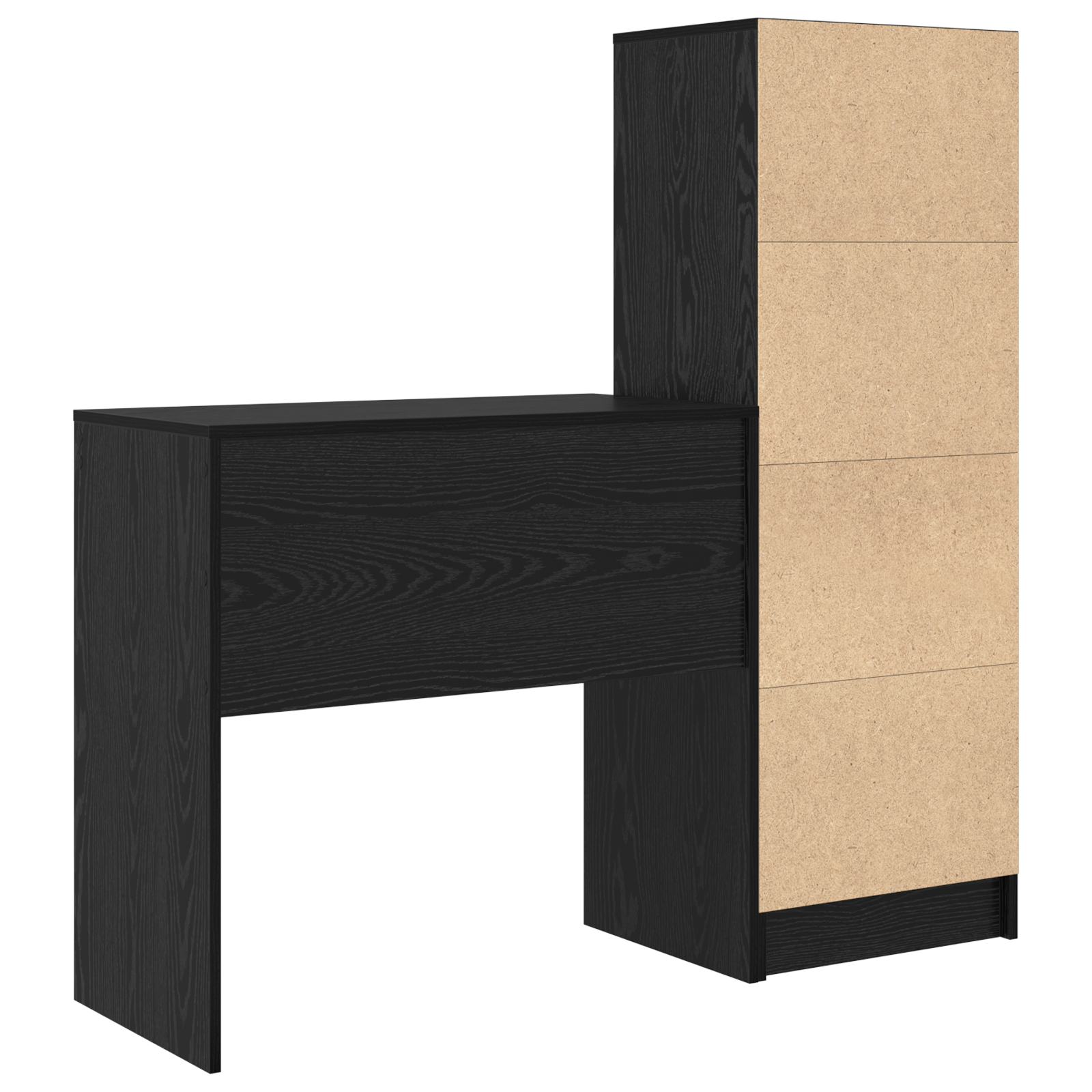 Desk with Storage Black Oak Engineered Wood - Image 8