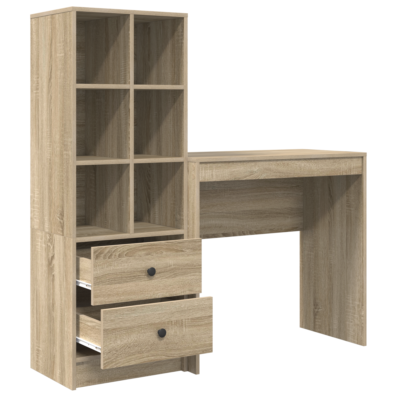 Desk with Storage Sonoma Oak Engineered Wood - Image 6