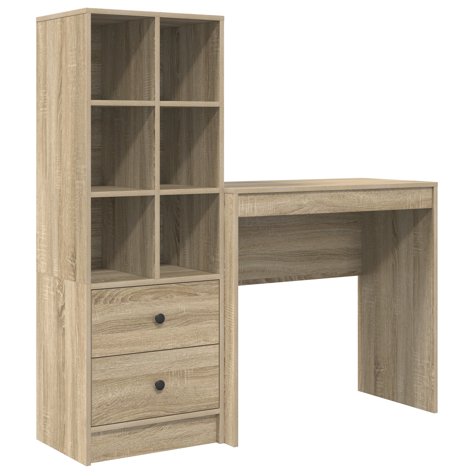 Desk with Storage Sonoma Oak Engineered Wood - Image 2