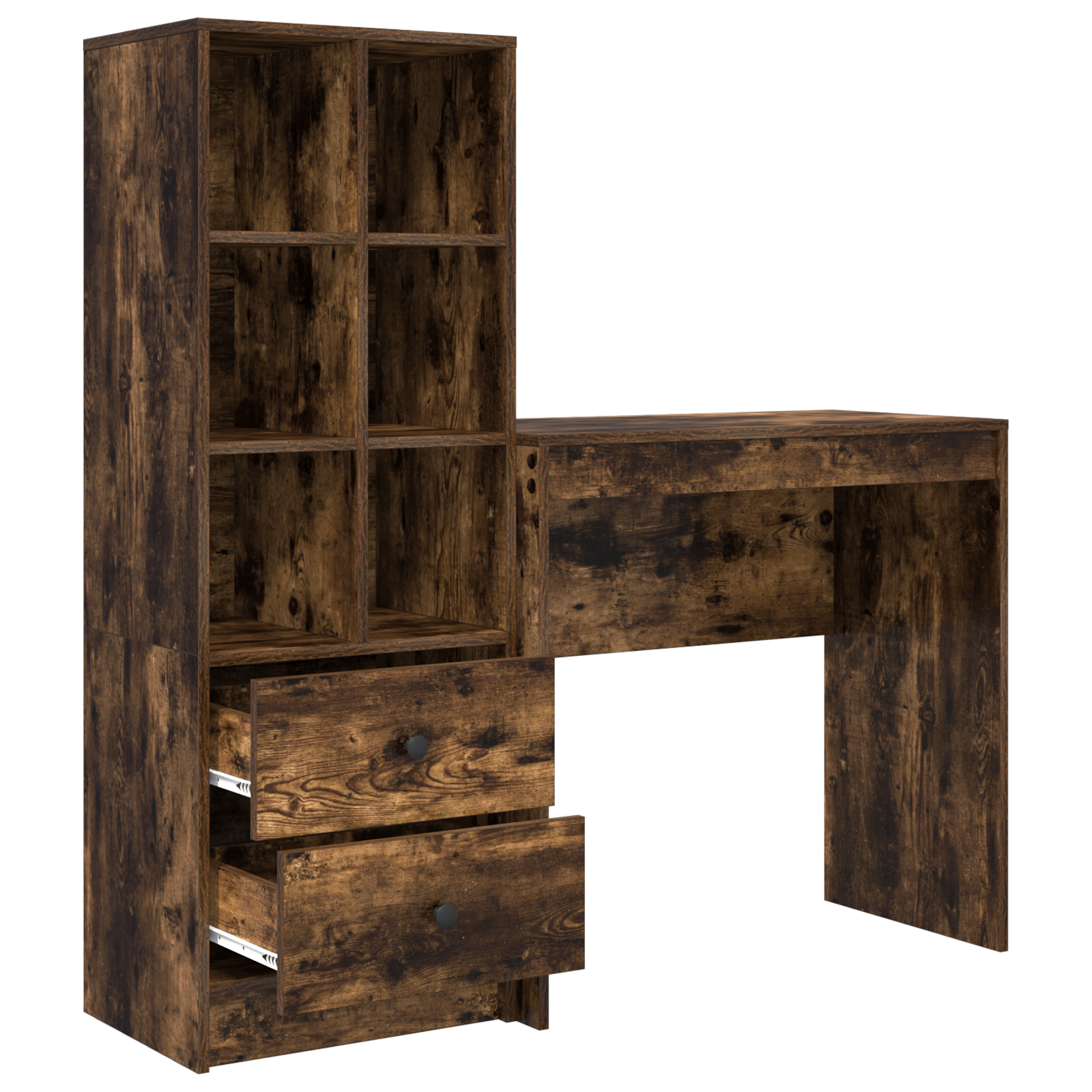 Desk with Storage Smoked Oak Engineered Wood - Image 6