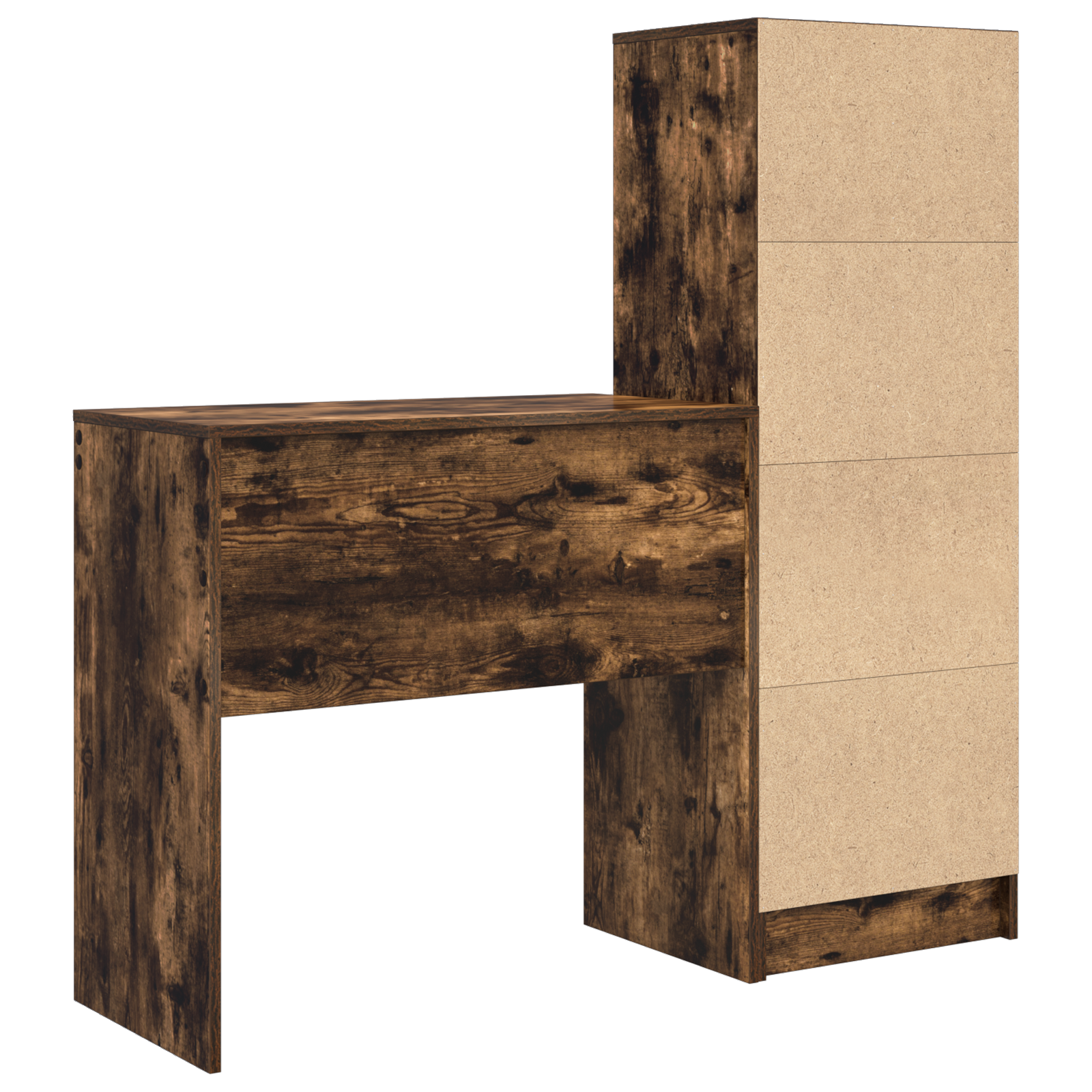 Desk with Storage Smoked Oak Engineered Wood - Image 8
