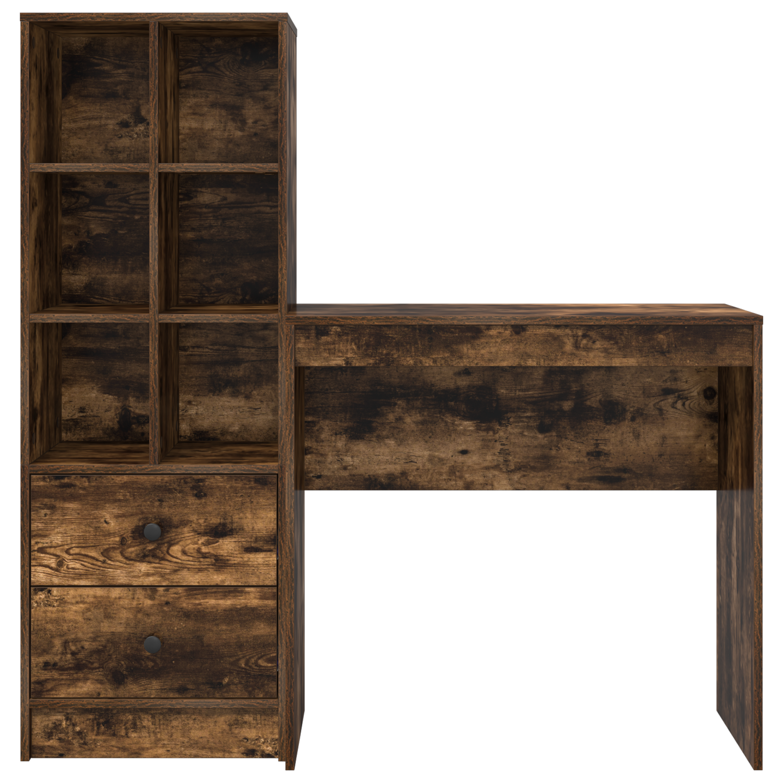 Desk with Storage Smoked Oak Engineered Wood - Image 7
