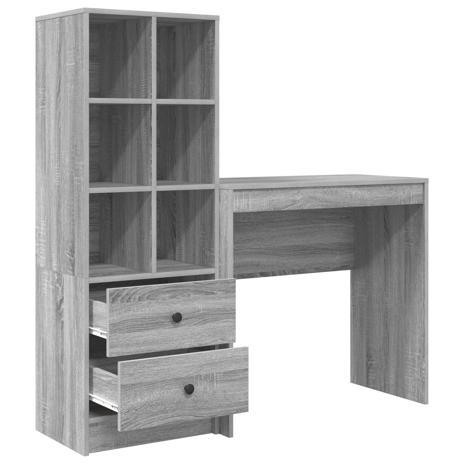 Desk with Storage Grey Sonoma Engineered Wood - Image 6