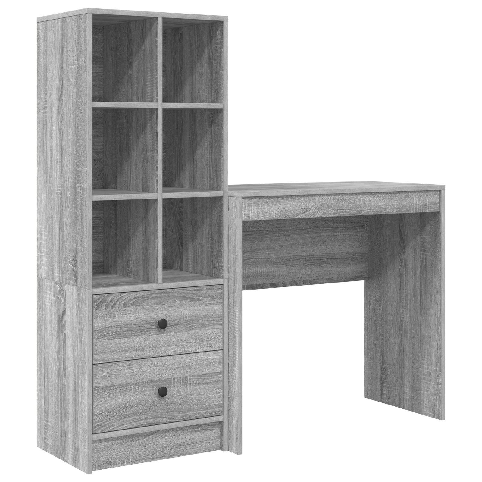 Desk with Storage Grey Sonoma Engineered Wood - Image 2