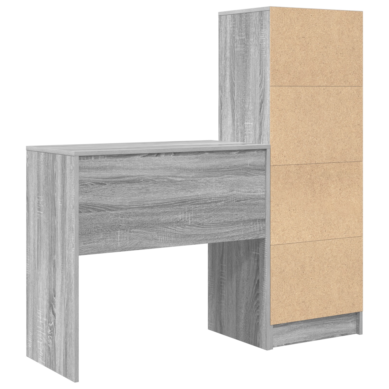 Desk with Storage Grey Sonoma Engineered Wood - Image 8