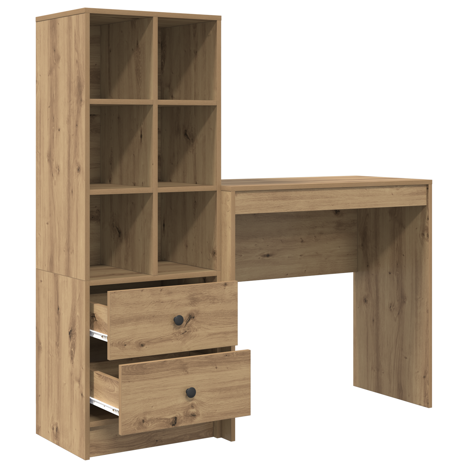 Desk with Storage Artisan Oak Engineered Wood - Image 6