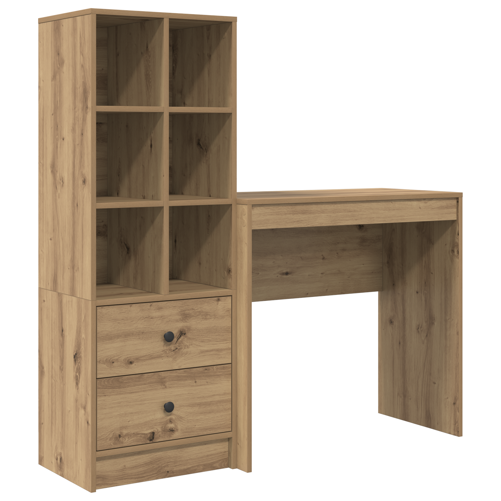 Desk with Storage Artisan Oak Engineered Wood - Image 2