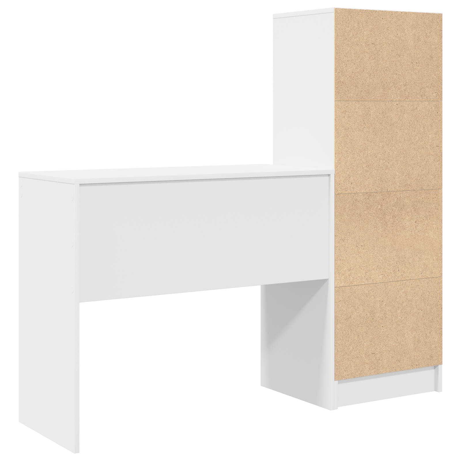 Desk with Storage White Engineered Wood - Image 8