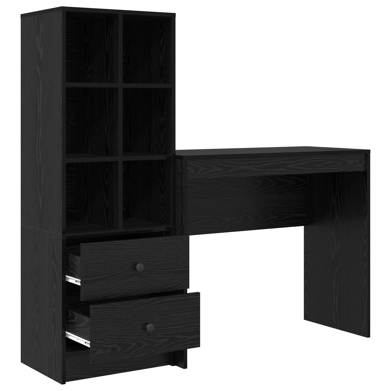 Desk with Storage Black Oak Engineered Wood - Image 6