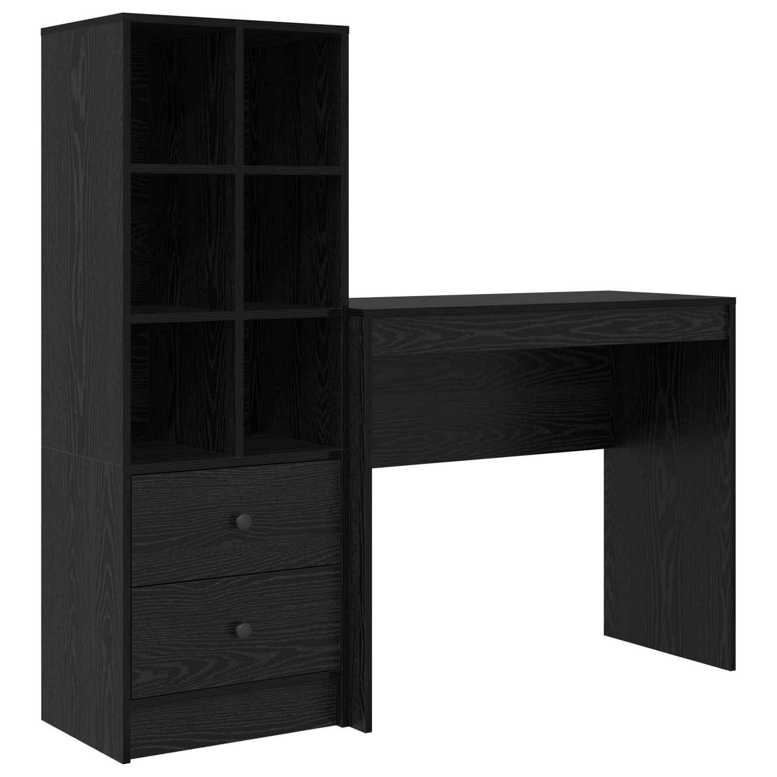 Desk with Storage Black Oak Engineered Wood - Image 2