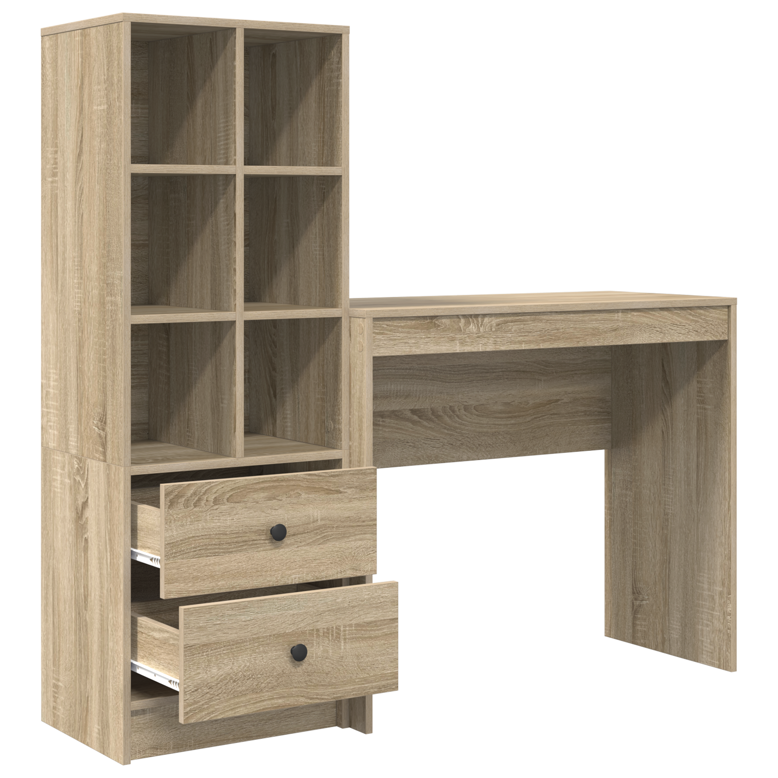 Desk with Storage Sonoma Oak Engineered Wood - Image 6