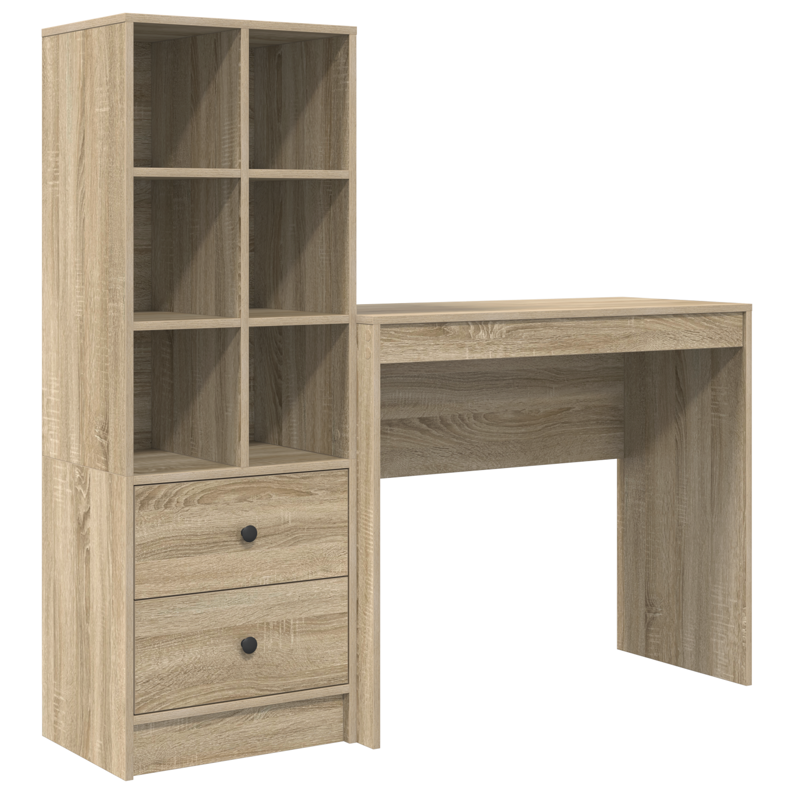 Desk with Storage Sonoma Oak Engineered Wood - Image 2