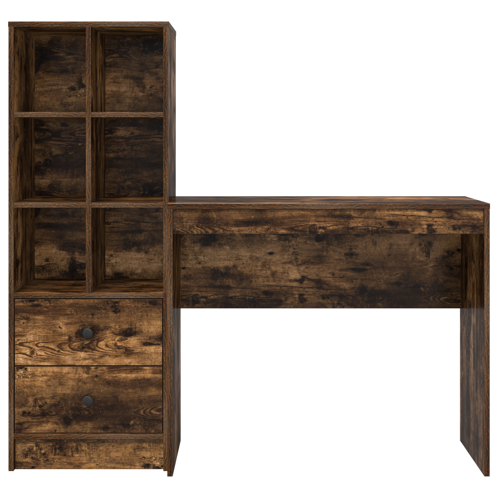 Desk with Storage Smoked Oak Engineered Wood - Image 7