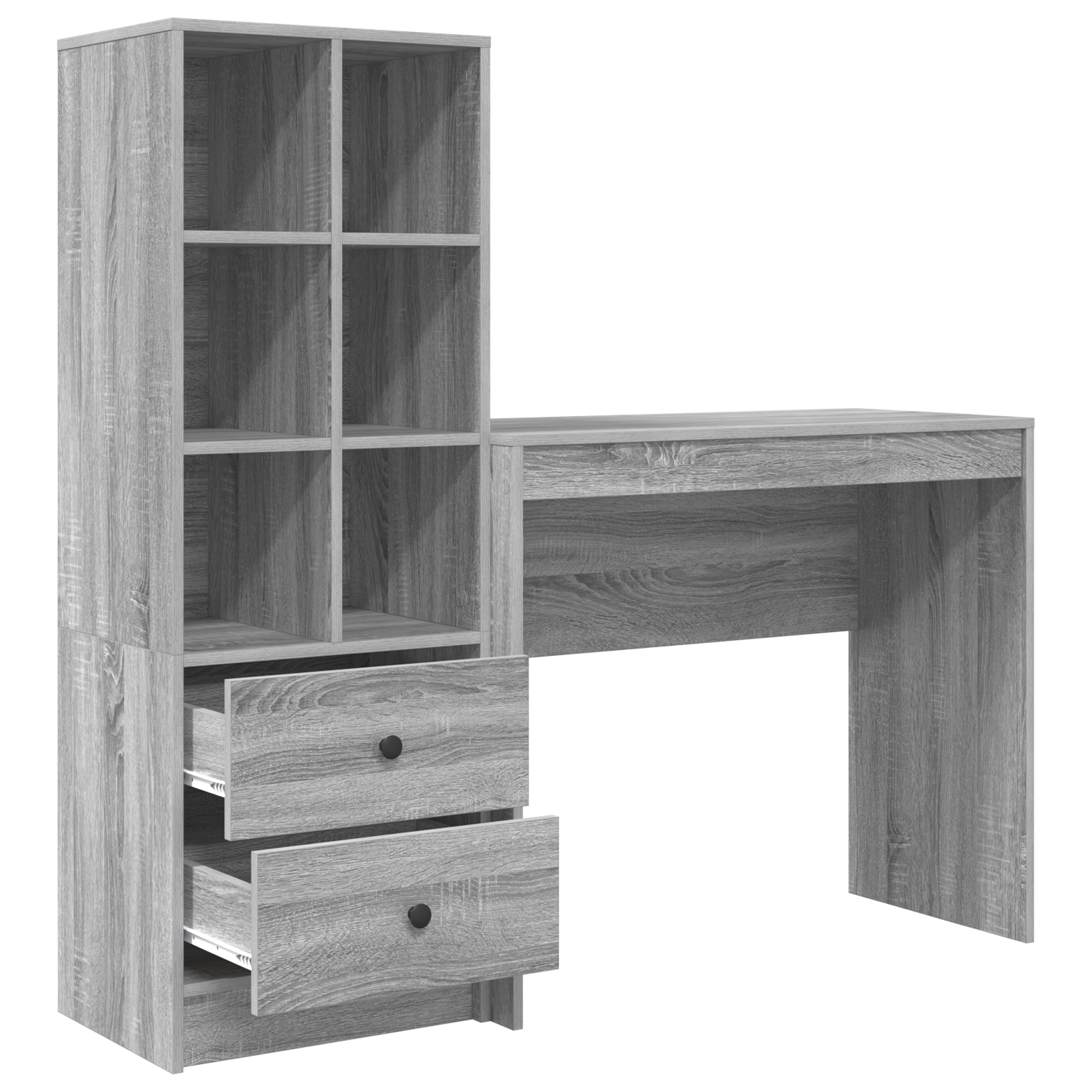 Desk with Storage Grey Sonoma Engineered Wood - Image 6