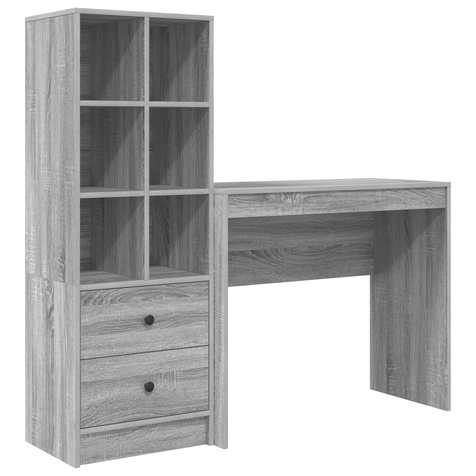 Desk with Storage Grey Sonoma Engineered Wood - Image 2