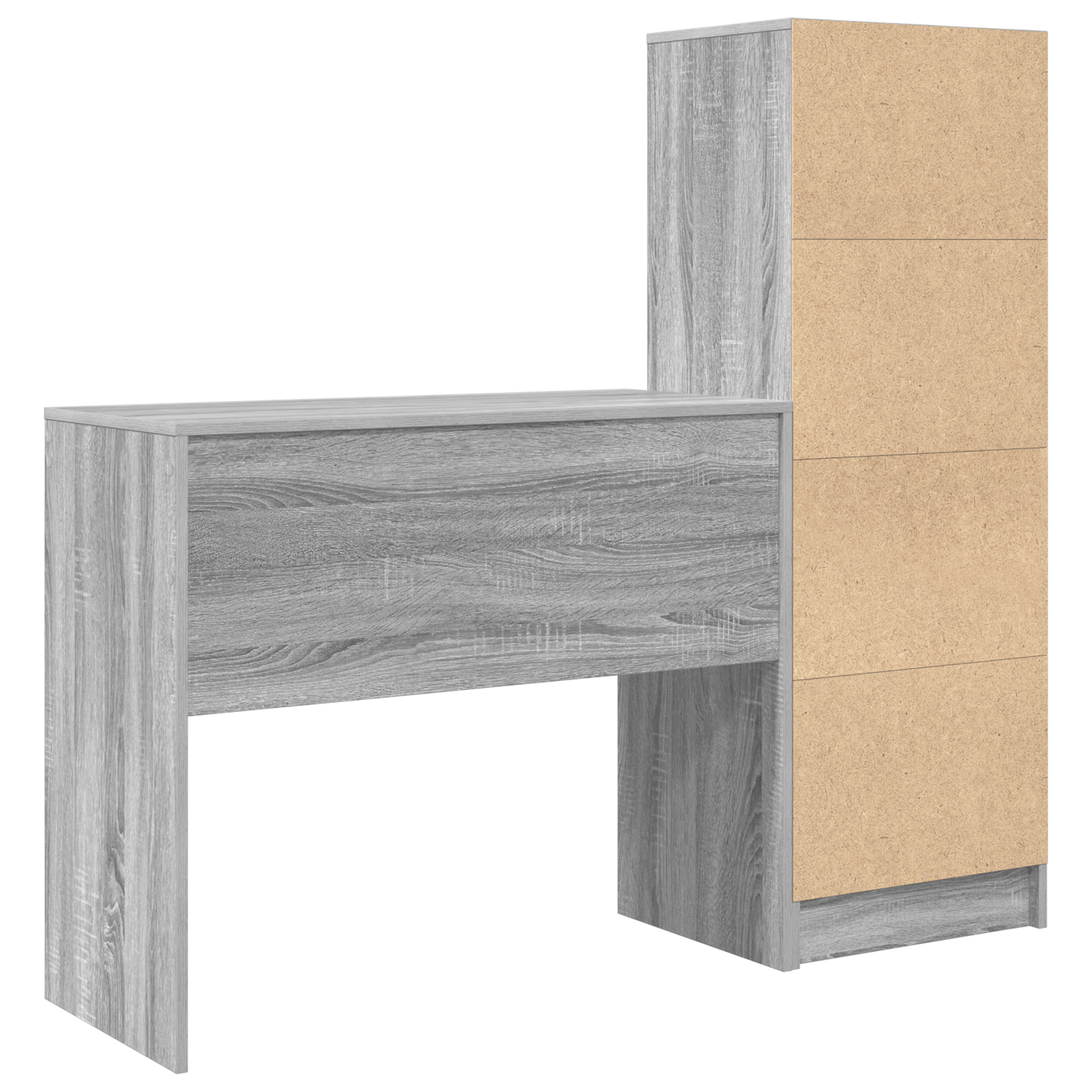 Desk with Storage Grey Sonoma Engineered Wood - Image 8