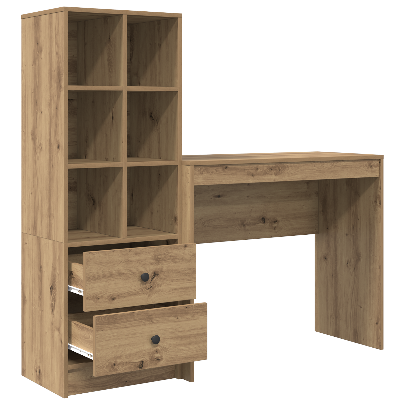 Desk with Storage Artisan Oak Engineered Wood - Image 6