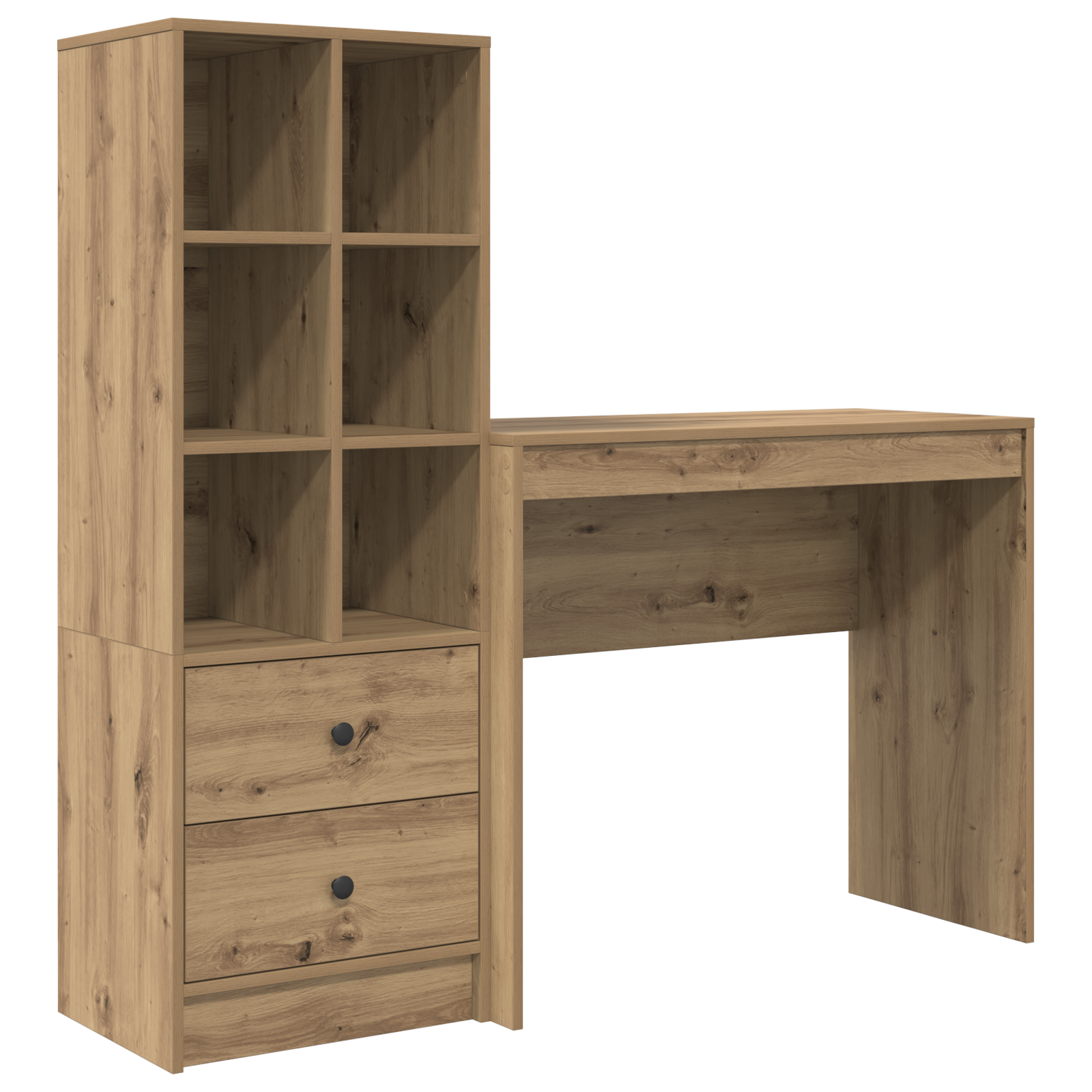 Desk with Storage Artisan Oak Engineered Wood - Image 2