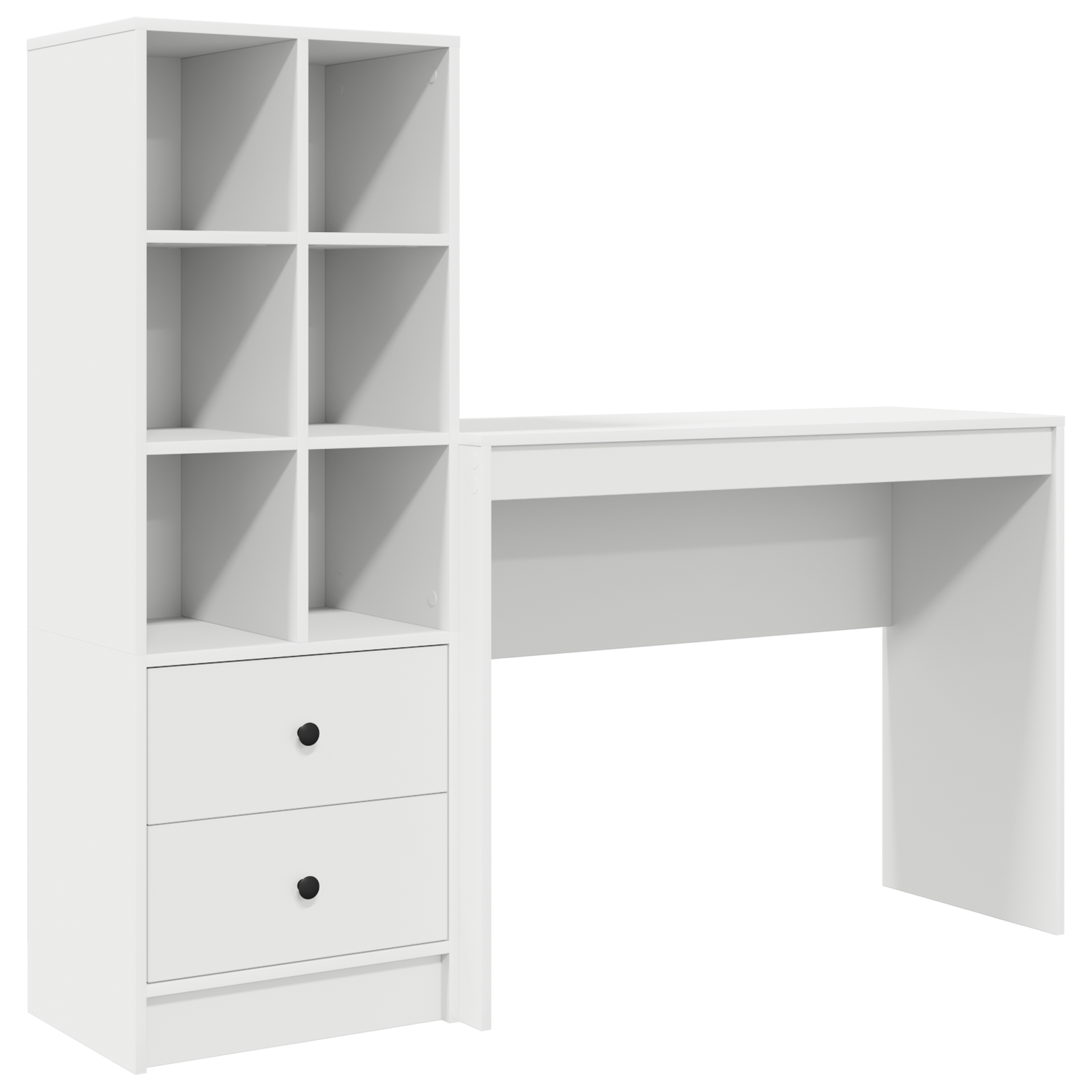 Desk with Storage White Engineered Wood - Image 2