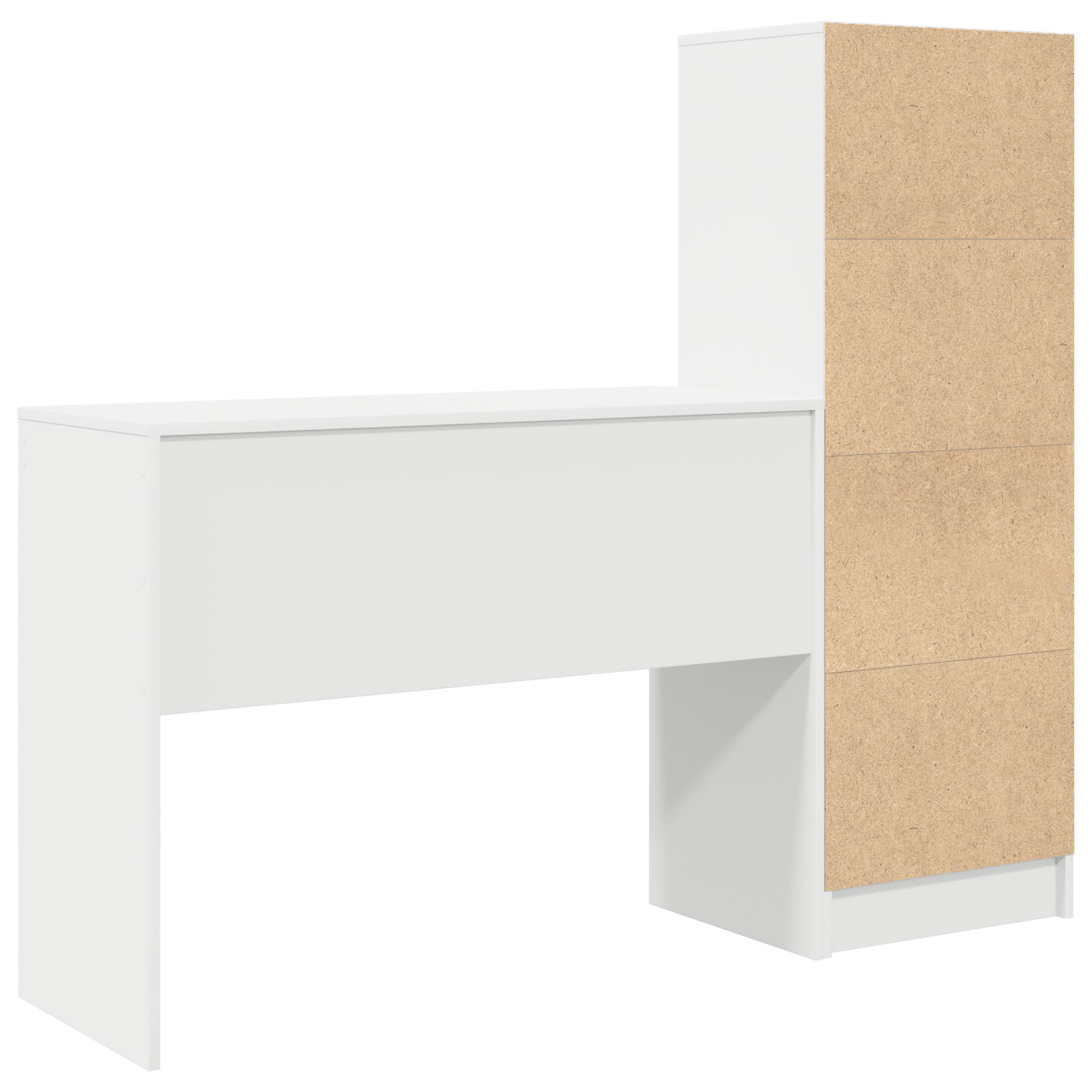 Desk with Storage White Engineered Wood - Image 8