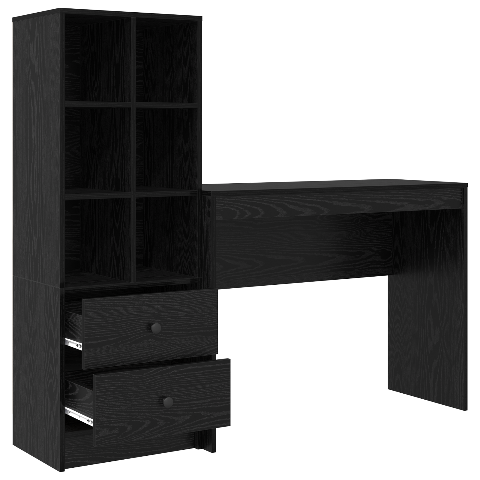 Desk with Storage Black Oak Engineered Wood - Image 6
