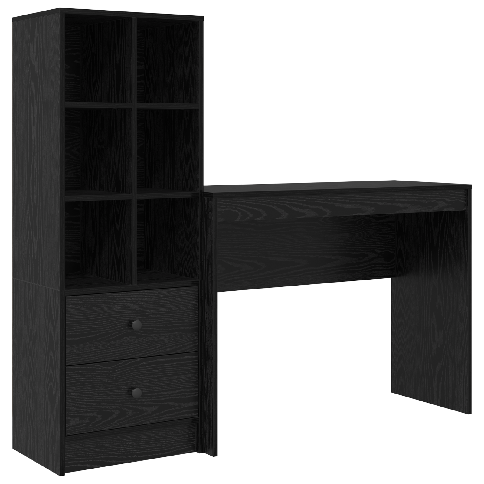Desk with Storage Black Oak Engineered Wood - Image 2