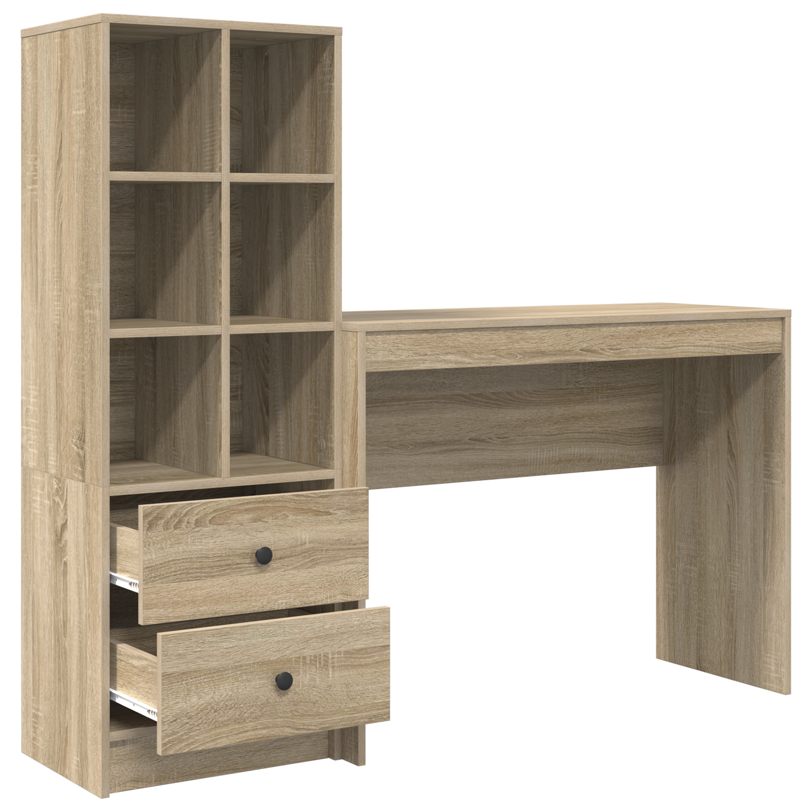 Desk with Storage Sonoma Oak Engineered Wood - Image 6