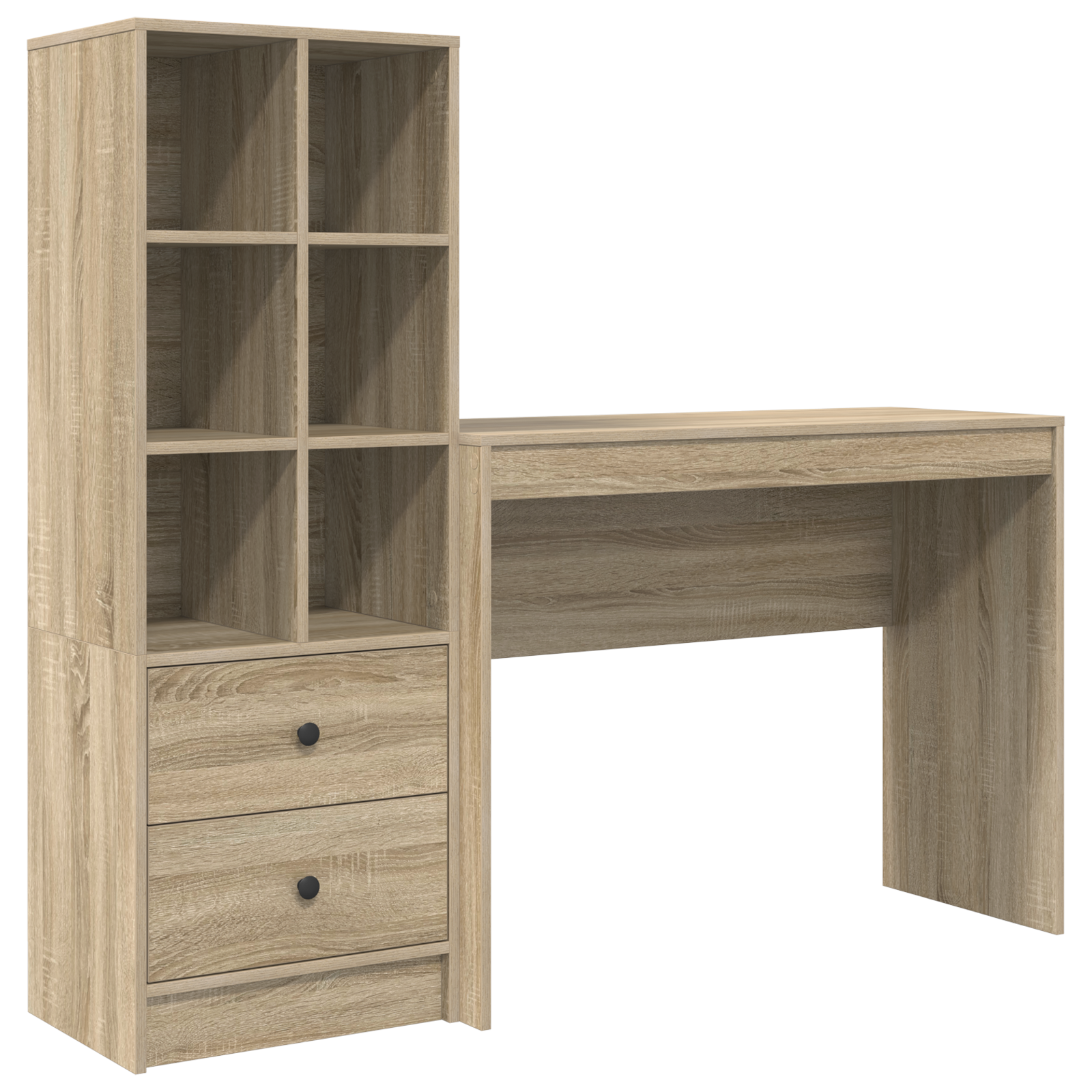 Desk with Storage Sonoma Oak Engineered Wood - Image 2